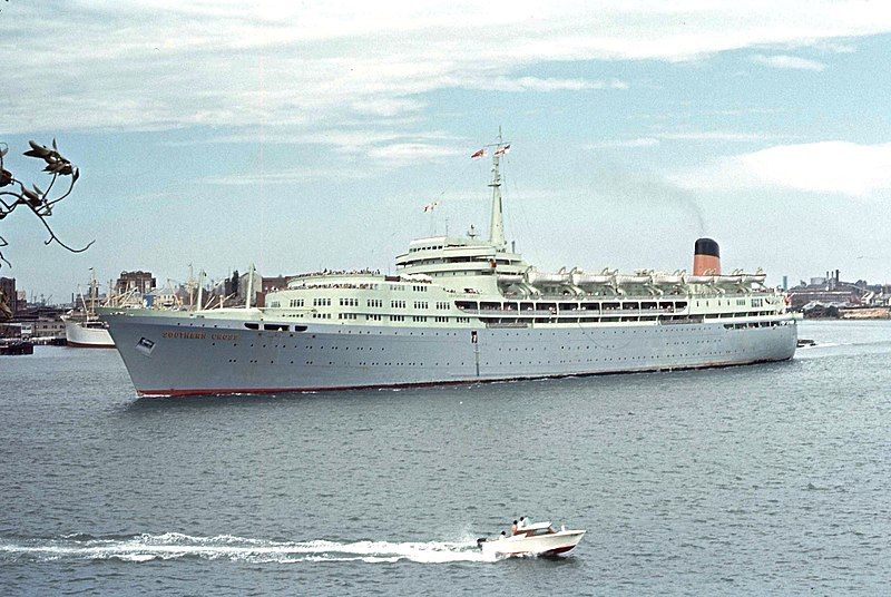 MERCHANT NAVY: Fra sailed on many ships, including the Southern Cross, pictured here