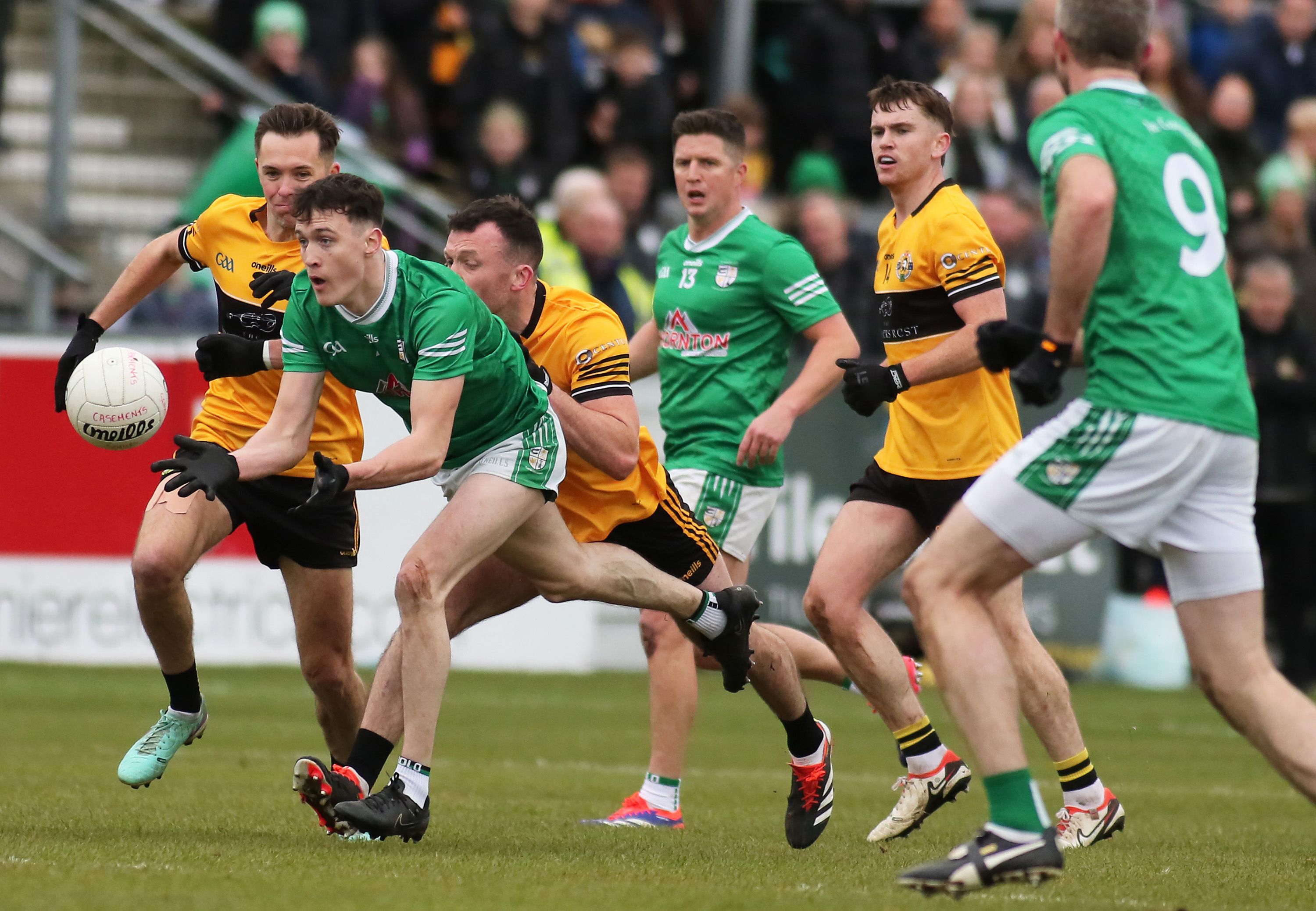 Sean O'Neill tries to work out of defence