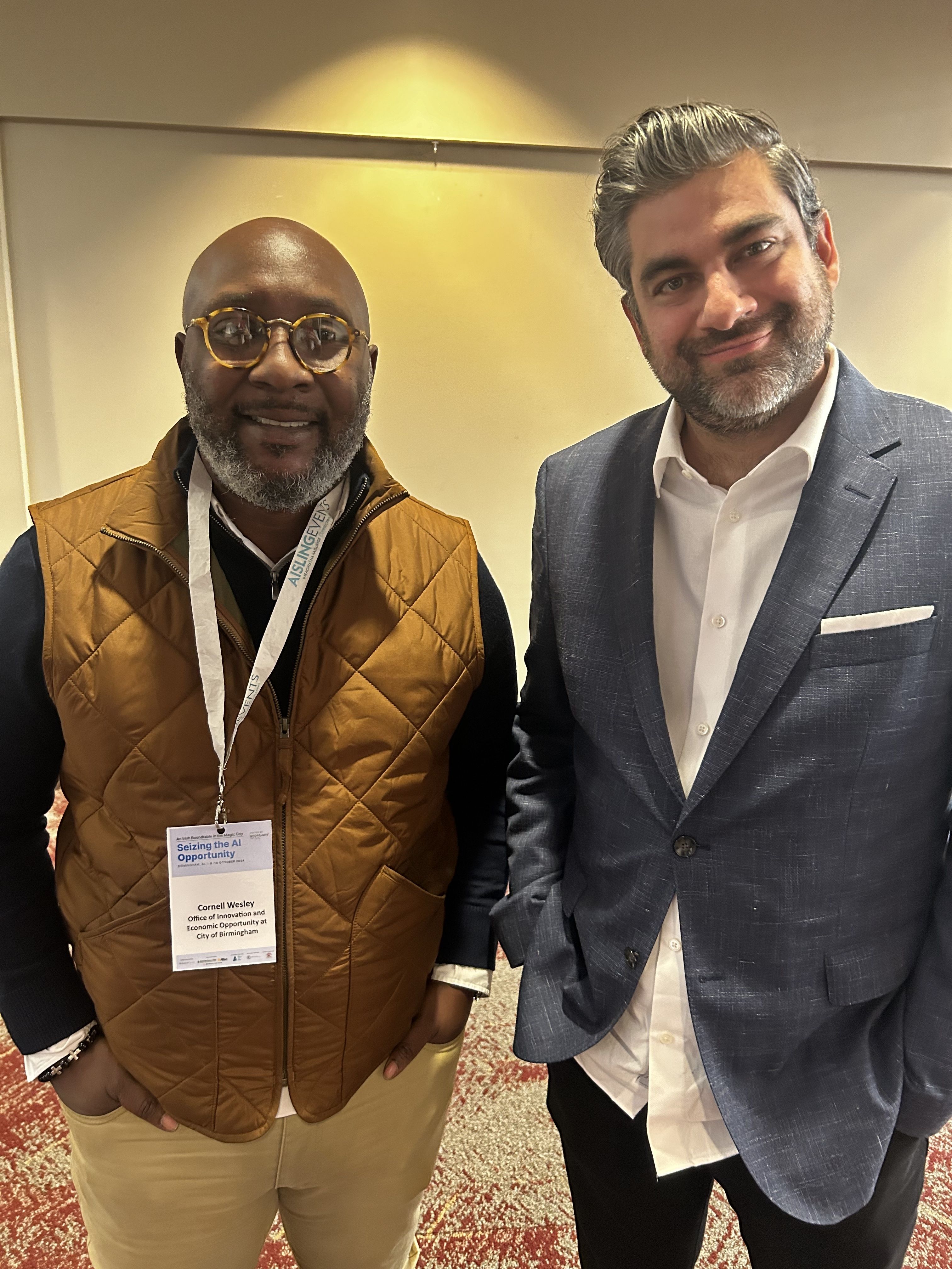 'GREAT CITIES': Cornell Wesley, Economic Development Officer at Birmingham City Council and Unosquare CEO Giancarlo DiVece at the Roundtable
