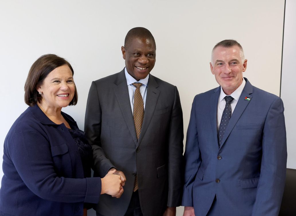 FRIENDS: Mary Lou McDonald, Paul Shipokosa and Declan Kearney