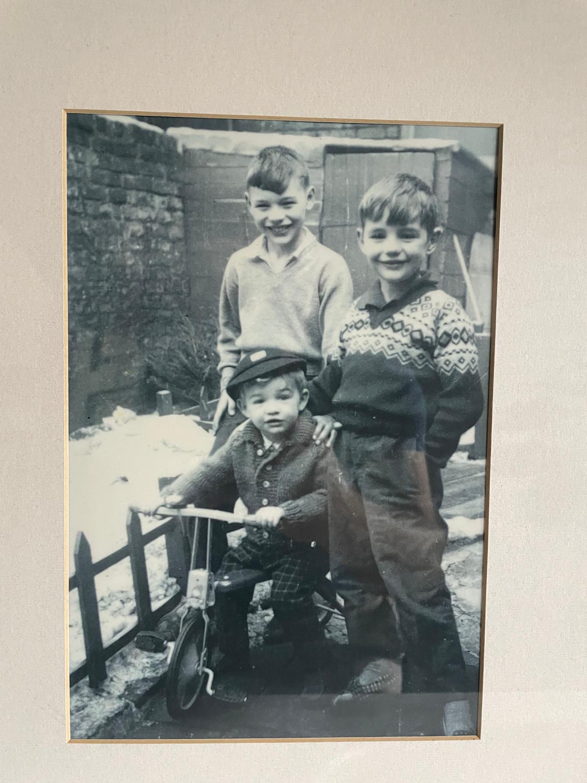MOVING UP A GEAR: Peter and brothers back in the day
