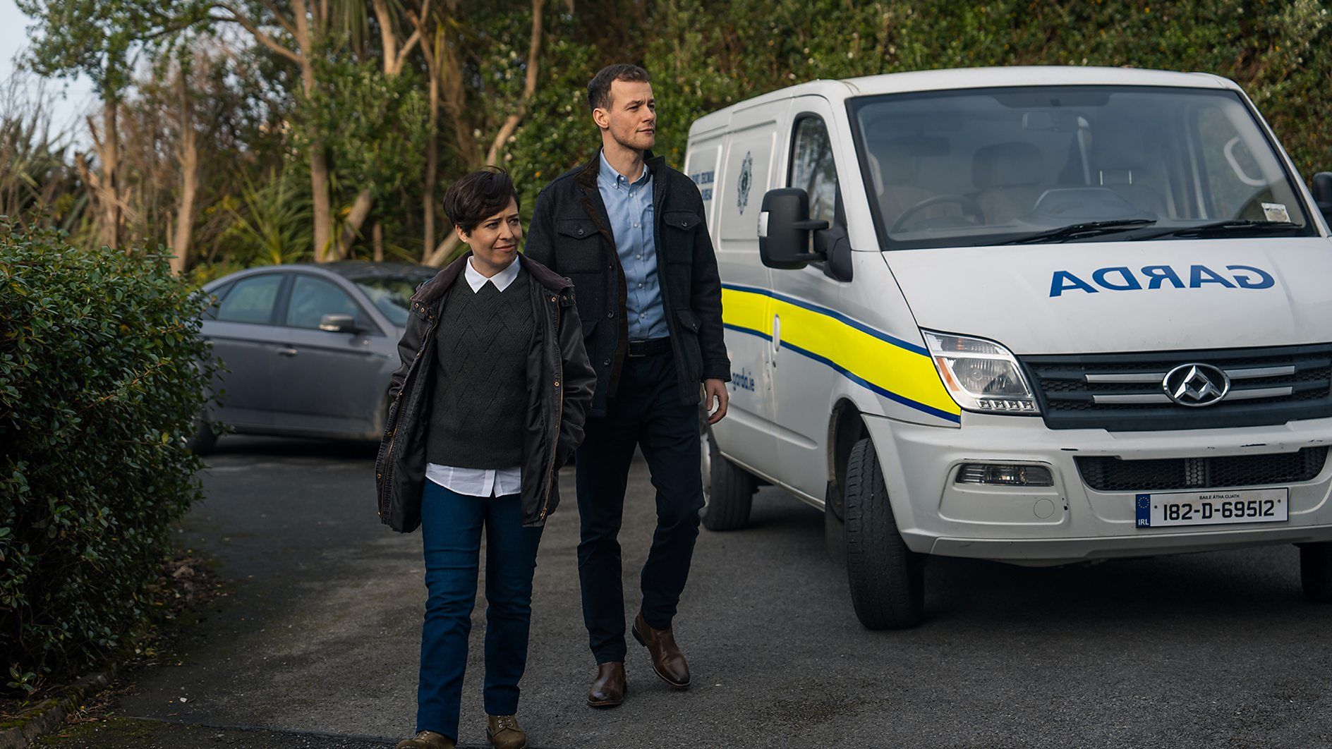 Caoimhe Farren (Inspector Conlon) and Alan Mahon (Detective Keogh)