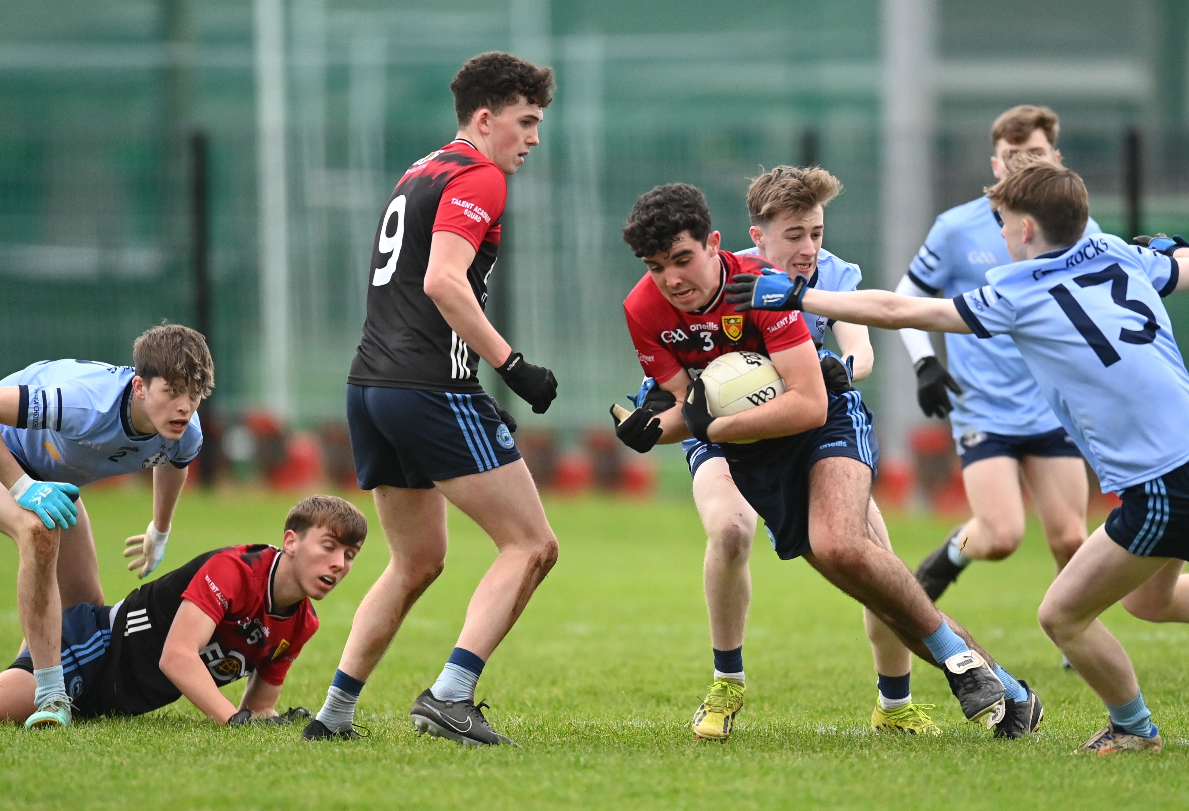 Mayobridge's Ben kelly breaks out from the back 