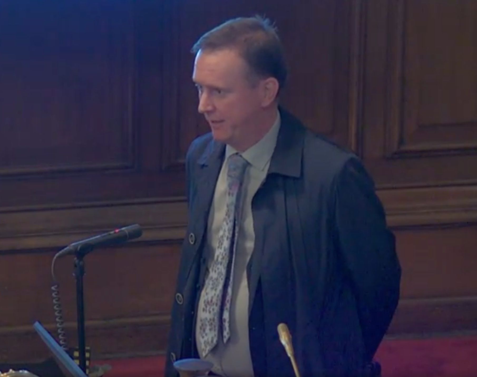 Ben Allen speaking in Council 