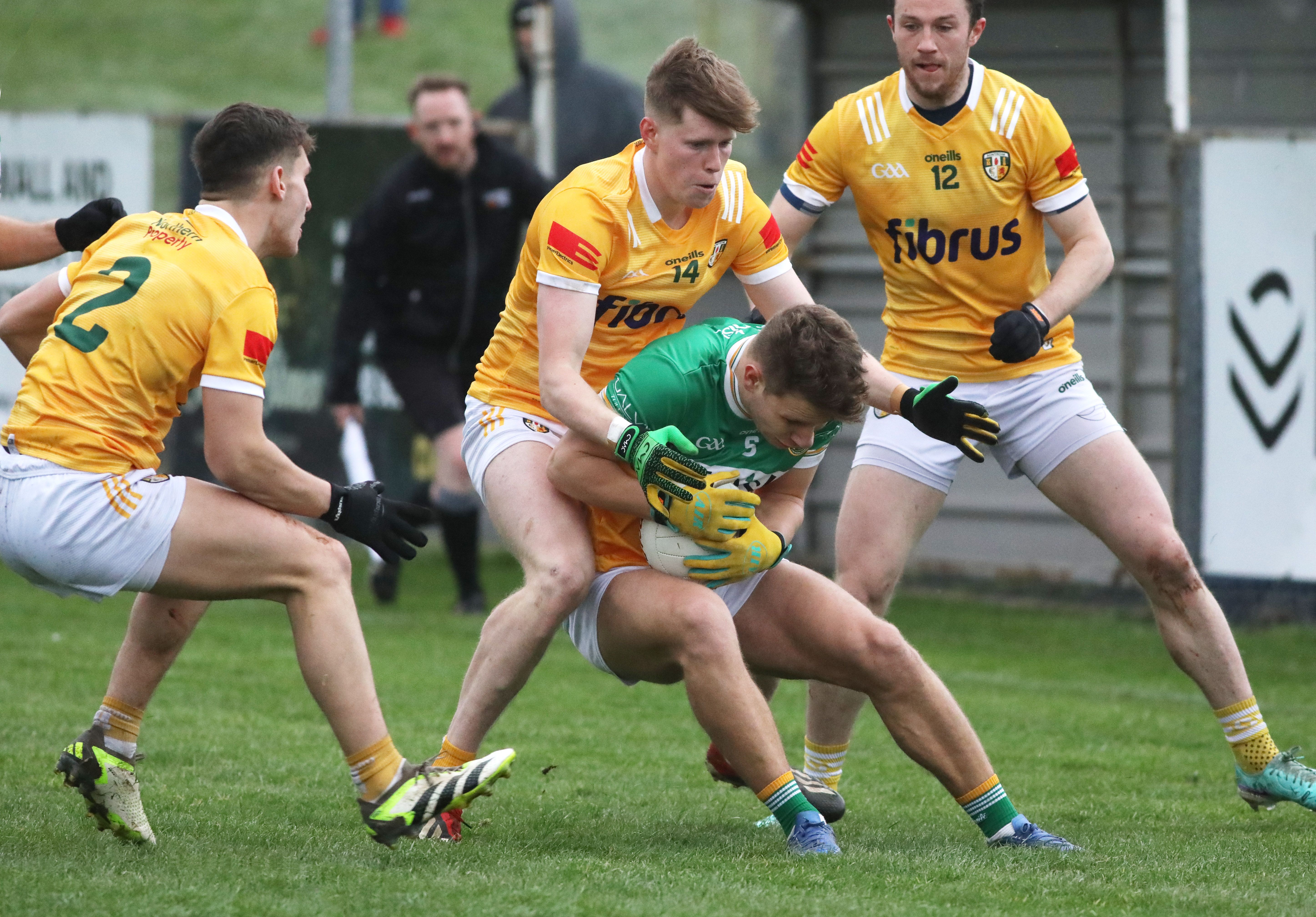 Cormac McGettigan challenges Rory Egan 