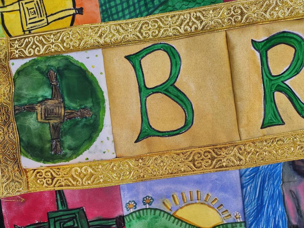 The intricate work on the new quilt