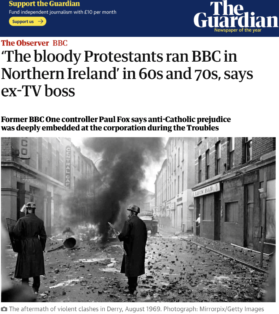 BETTER LATE? A senior BBC figure has laid bare the truth about BBC Ulster in the 1960s
