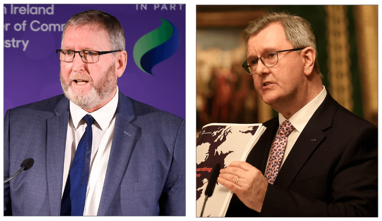 COSYING UP: Doug Beattie and Jeffrey Donaldson have been playing a little footsy this week