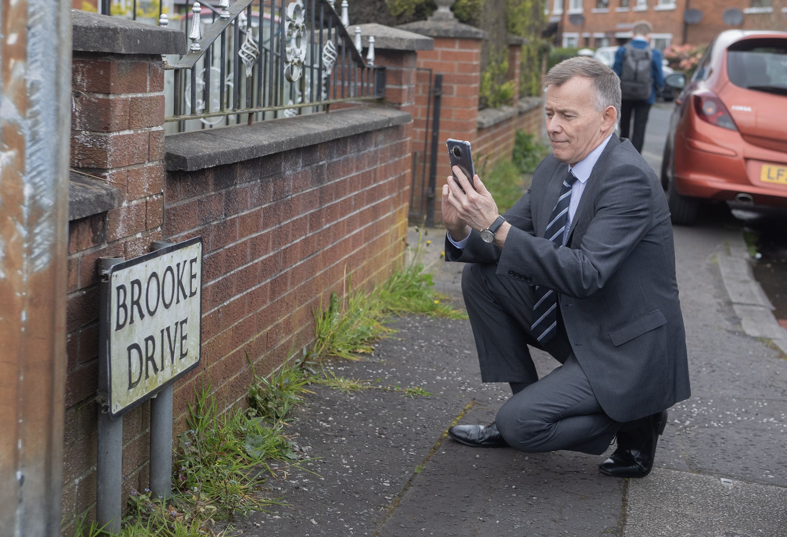 Richard takes a photo of his old street sign this week