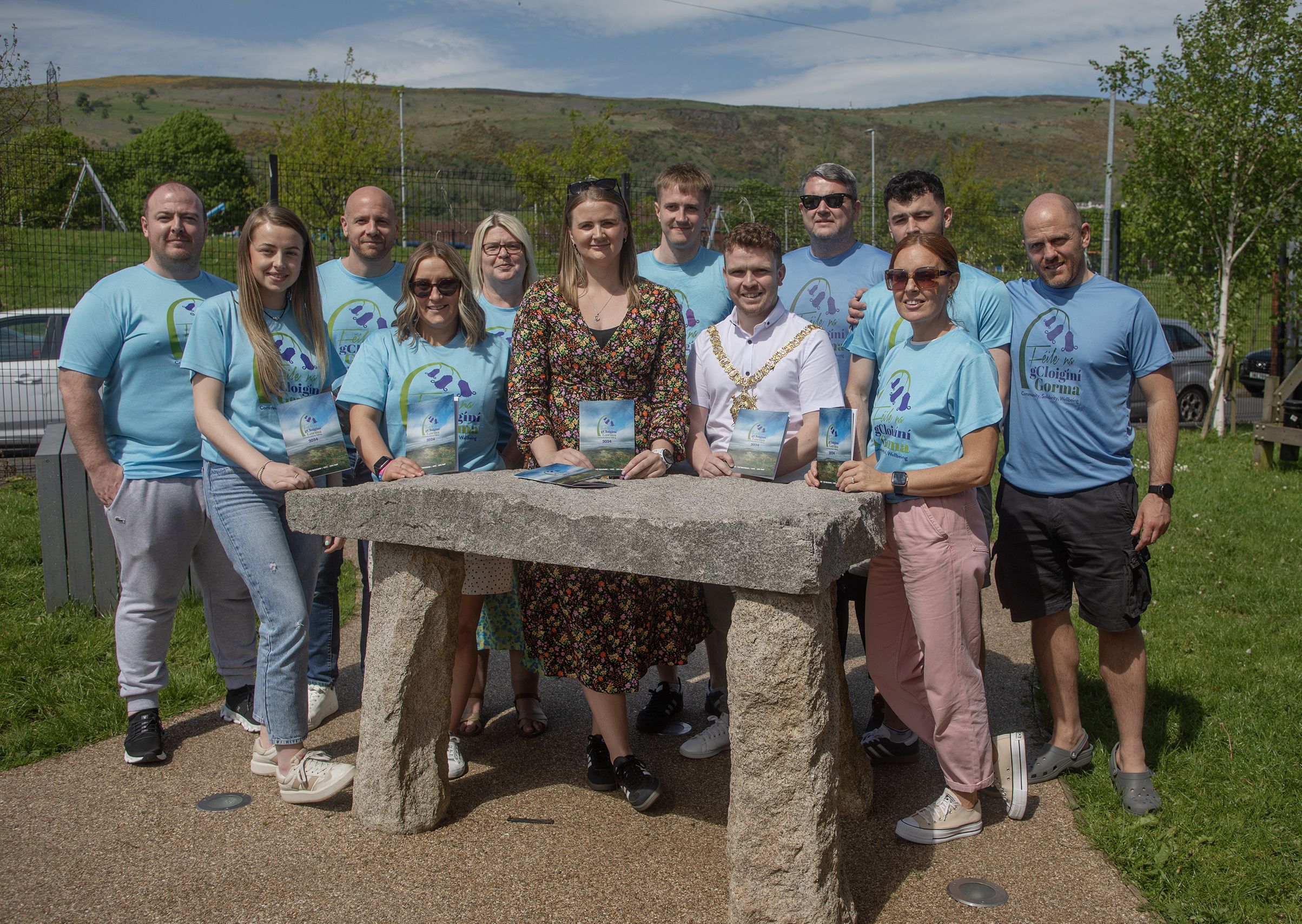 The Féile committee with Lord Mayor Murphy and Minister Reilly
