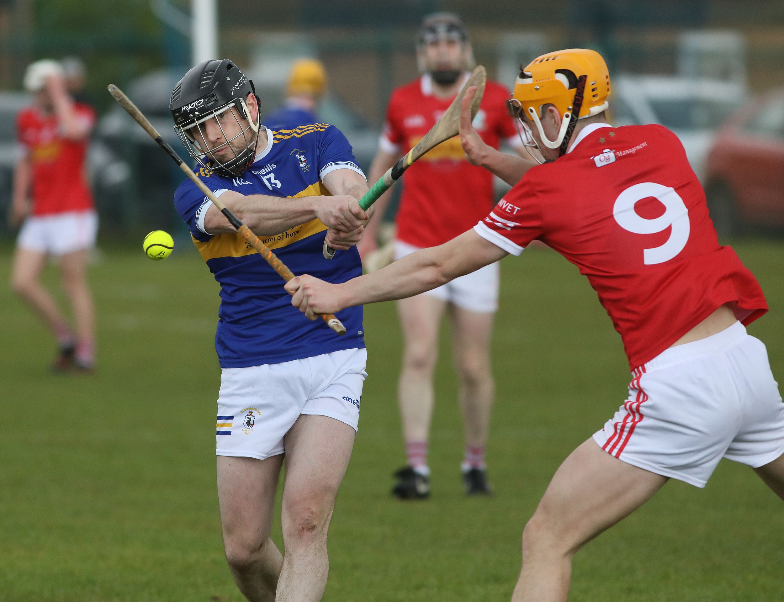 Michael Armstrong is challenged by Tiago McGarry 