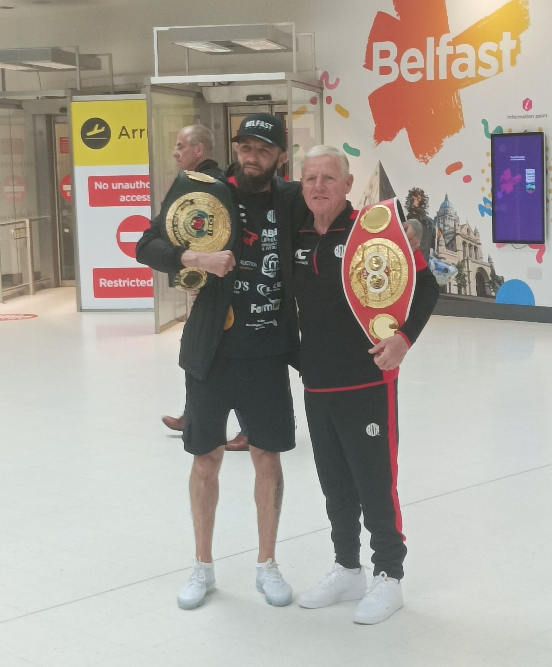 Cacace with head coach, Micky Hawkins