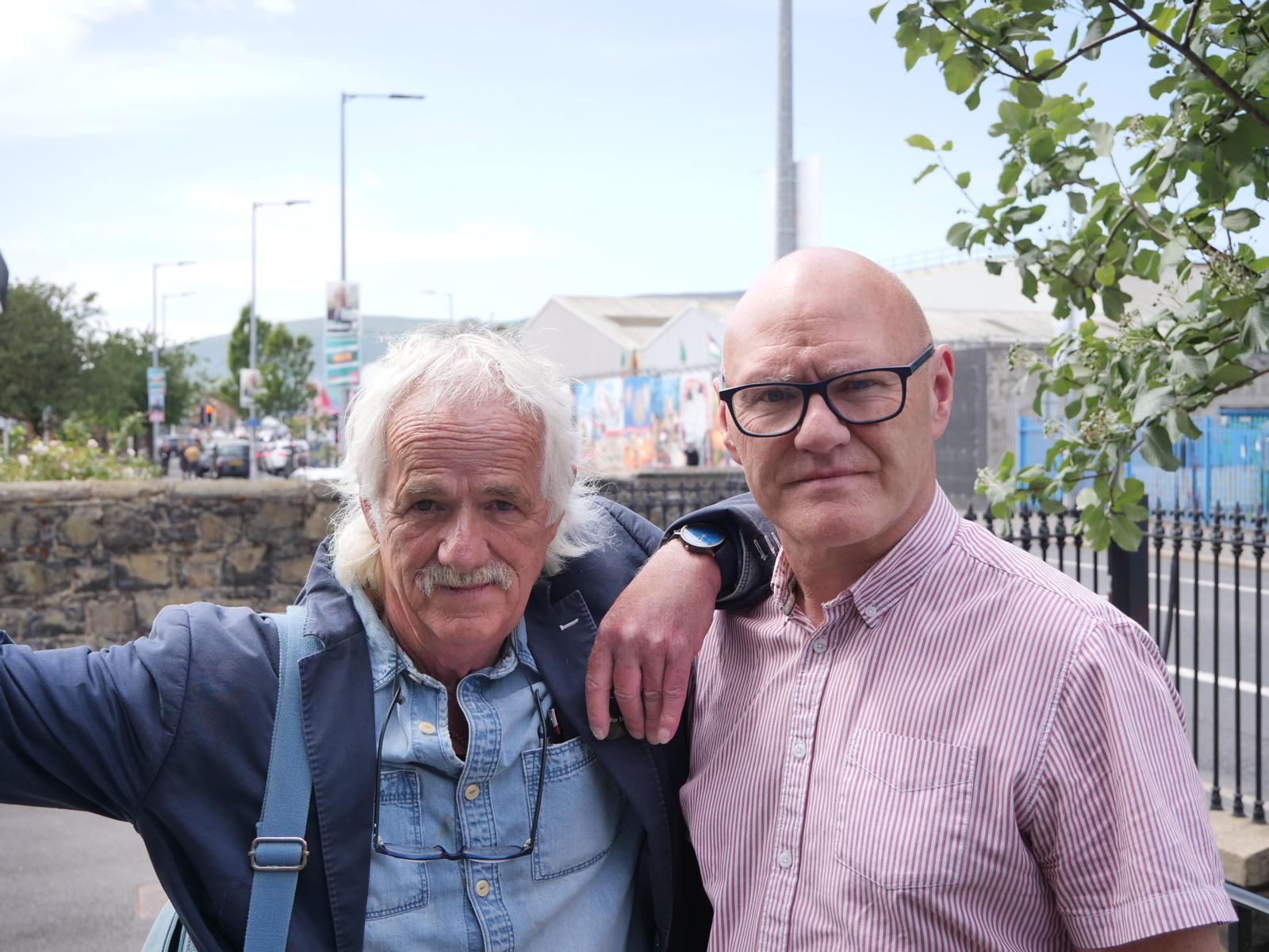Paul Maskey with Danny Devenny at the International Wall