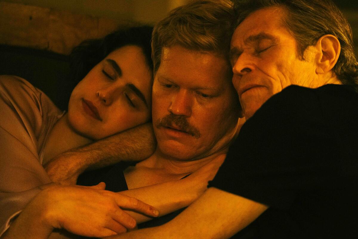 ABSURDLY FUNNY: Margaret Qualley, Jesse Plemons and Willem Dafoe in Kinds of Kindness