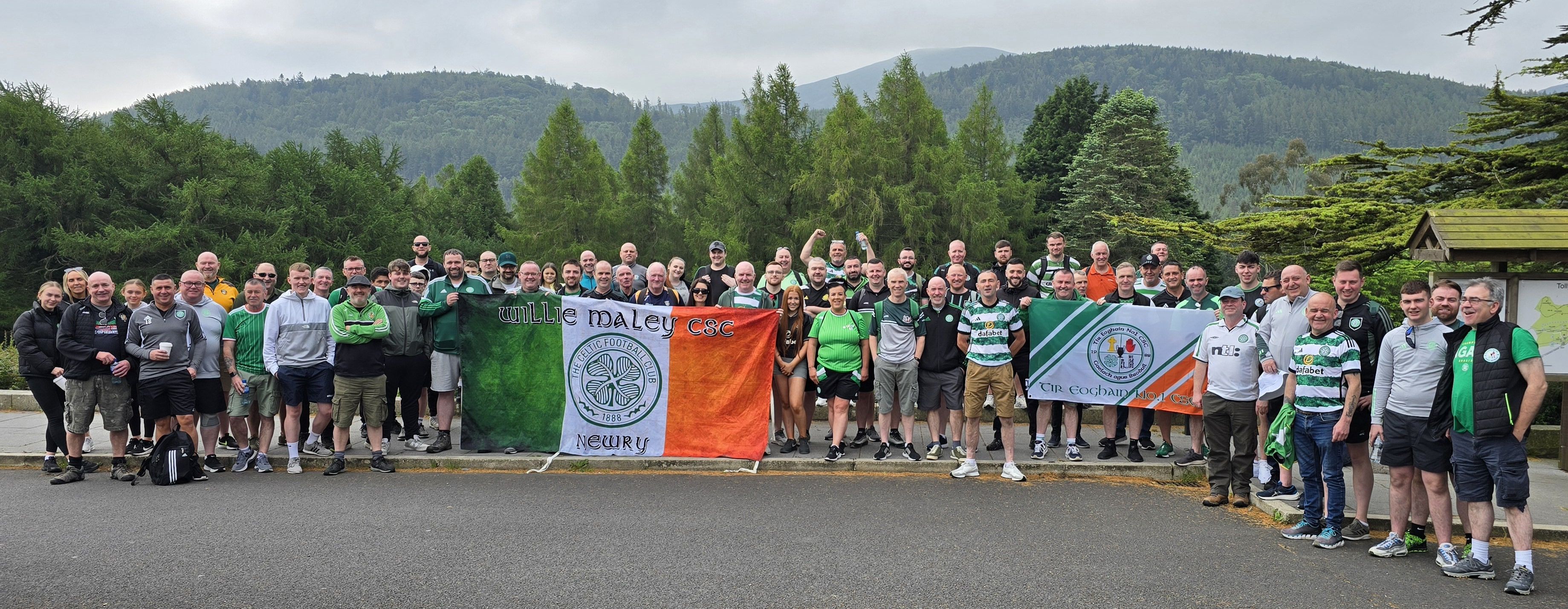 The Celtic fans who took part in the fundraising walk