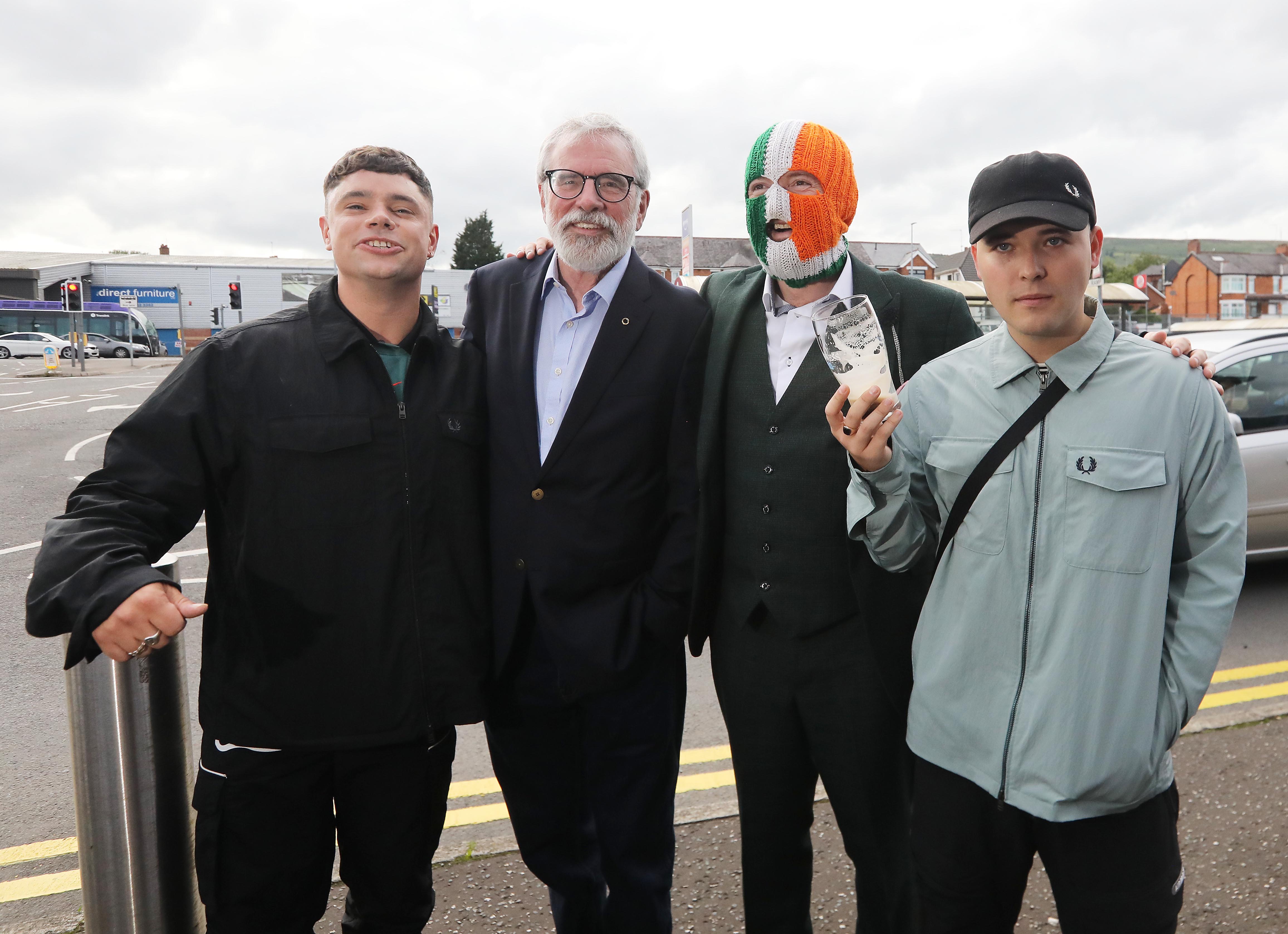  Mo Chara, Móglaí Bap and DJ Próvaí with Gerry Adams