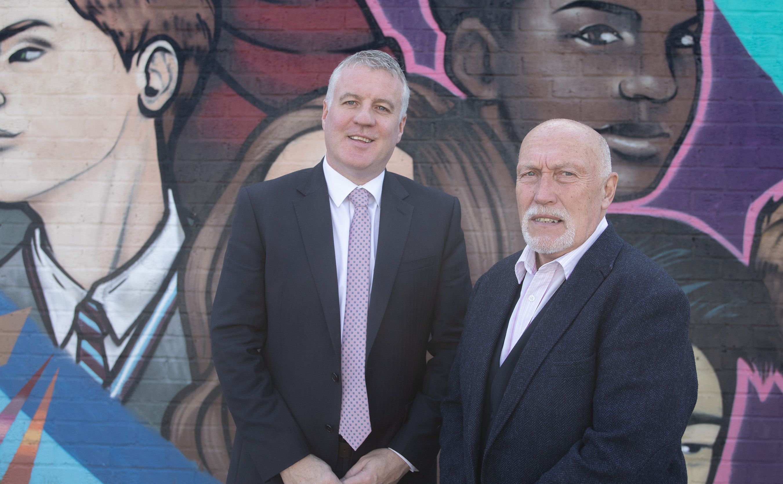 All Saints College Principal Damien Coyle with Gerry McClory (Chairperson, Board of Governors, All Saints College)