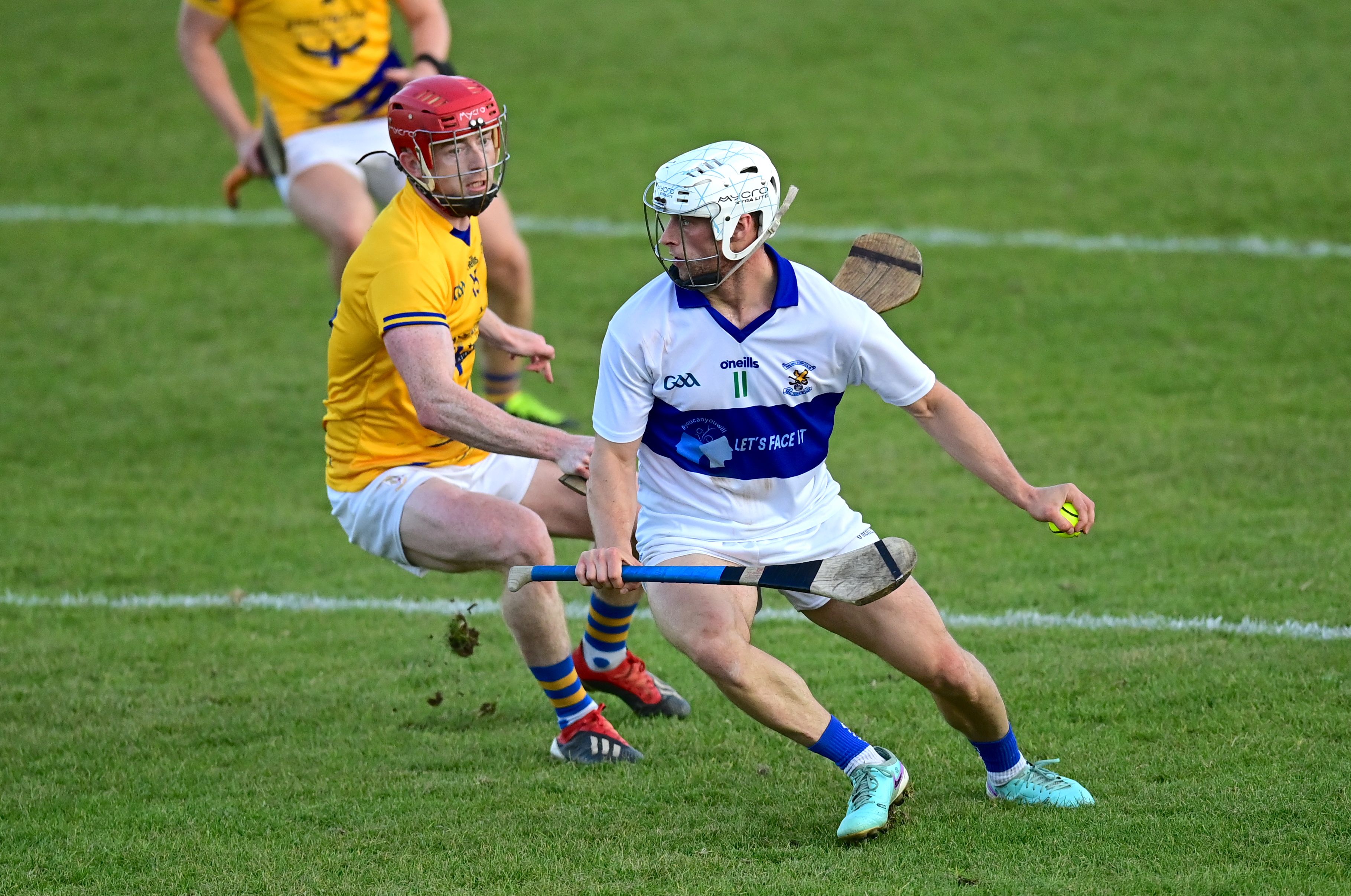 Conor Johnston escapes the attention of Thomas Morgan 