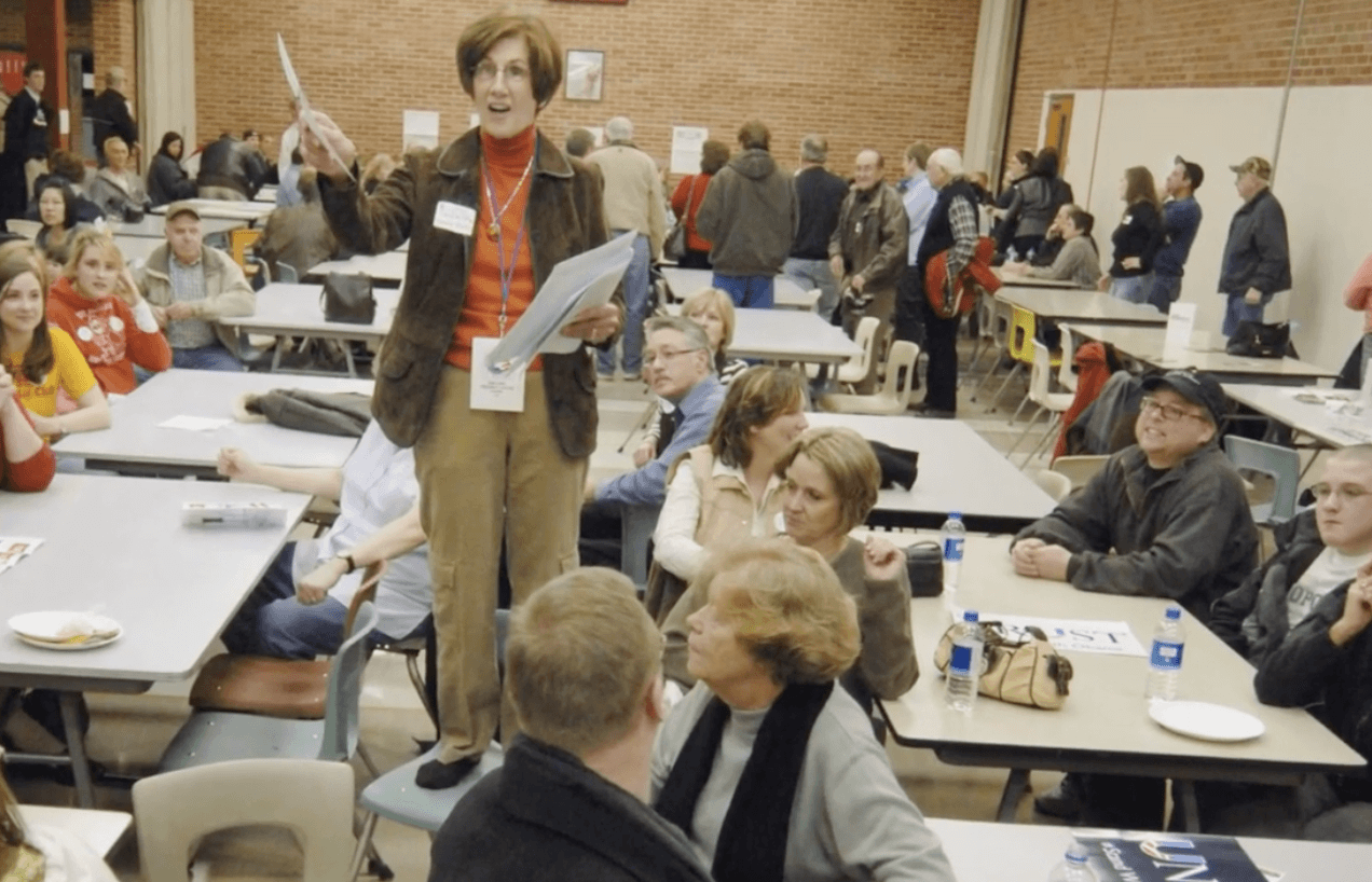 DECISION TIME: A caucus is a very public and often noisy affair