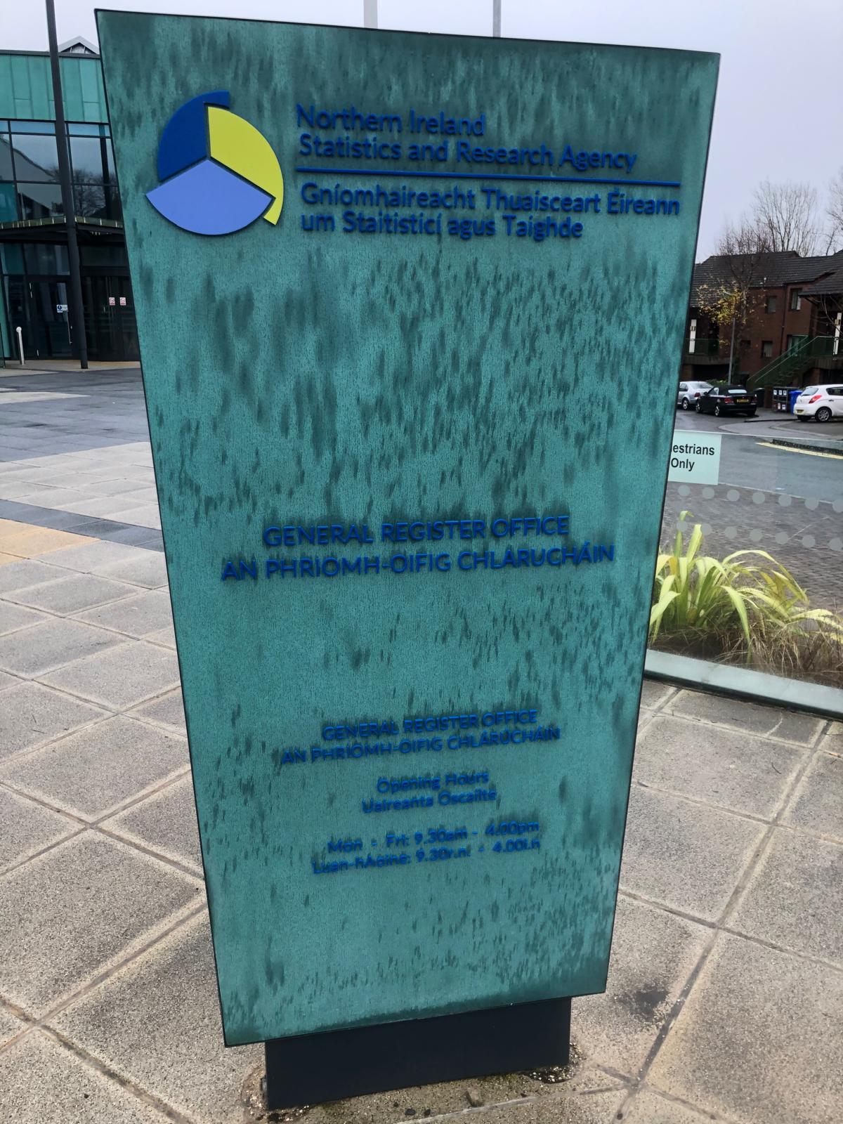 WRITING ON THE WALL: Normalisation of Irish at the NISRA hq