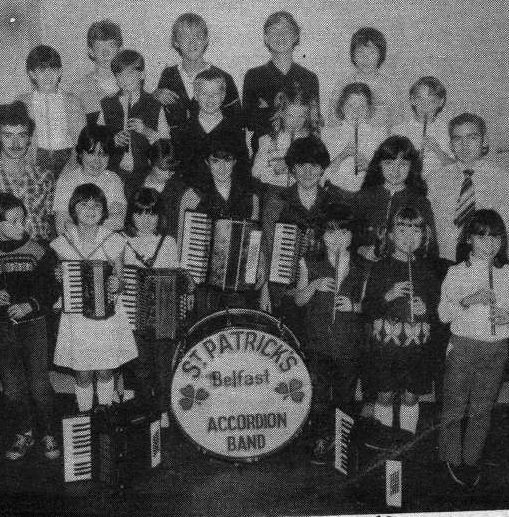 ON THE MARCH: St Patrick’s Accordian Band with their tutor Tony Lavery