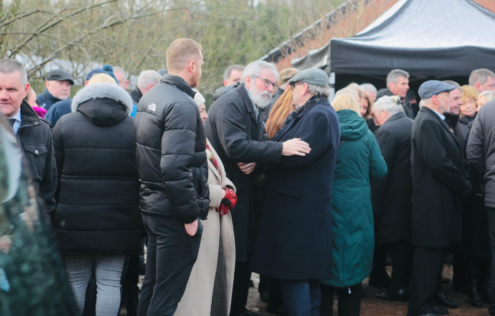 Gerry Adams was one of the mourners at Ted Howell's funeral
