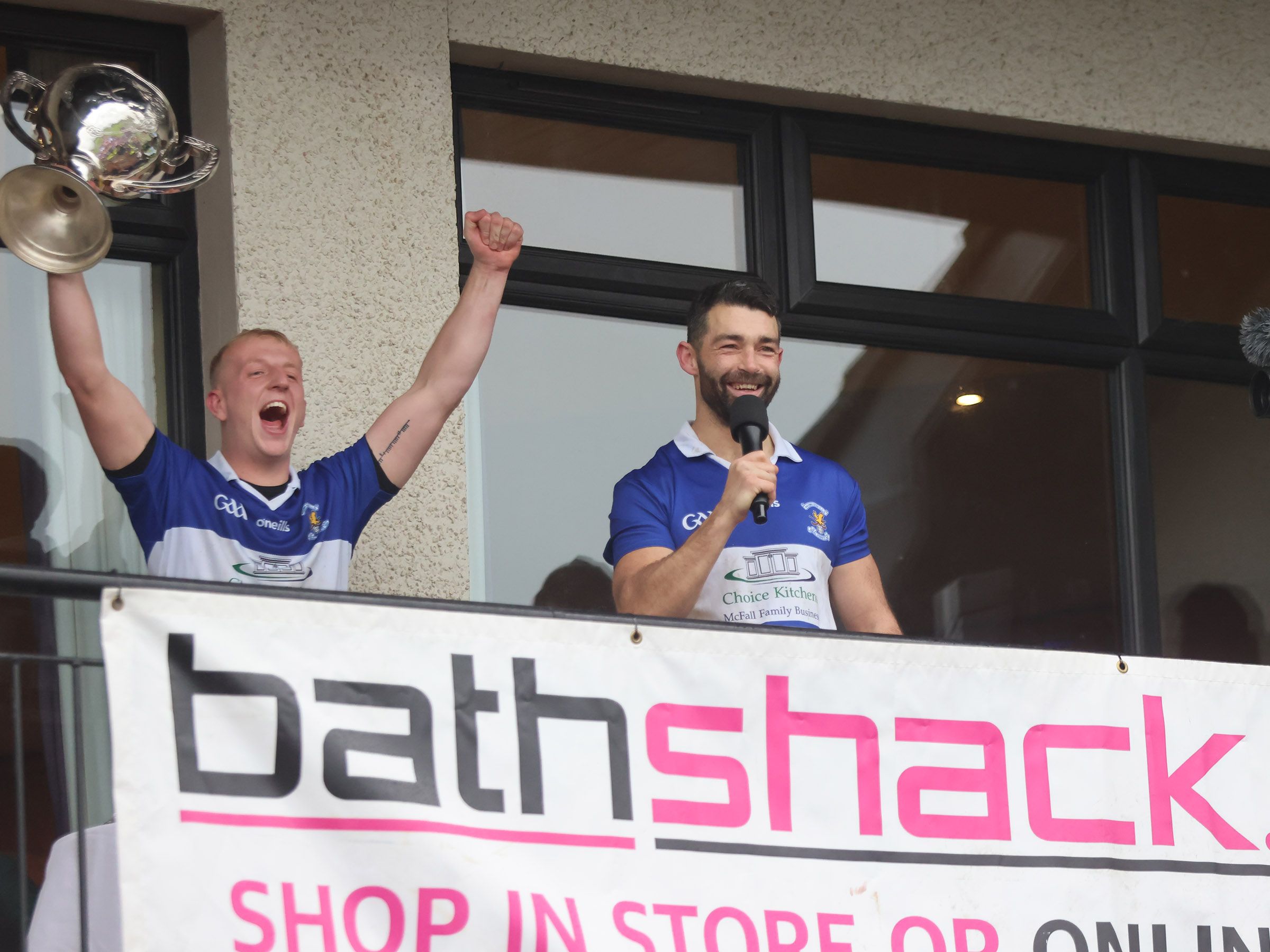 Shea Shannon and Ciaran Johnston receive the Volunteer Cup
