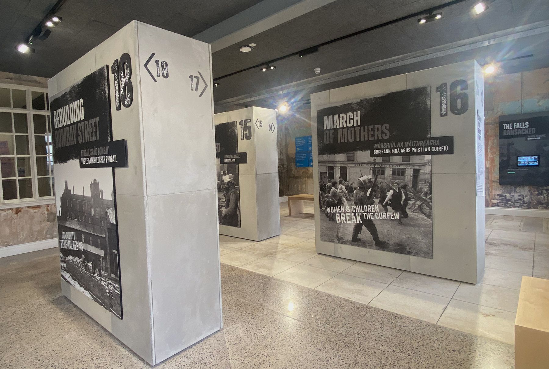 The panels where visitors can listen to those who were an eyewitness to history