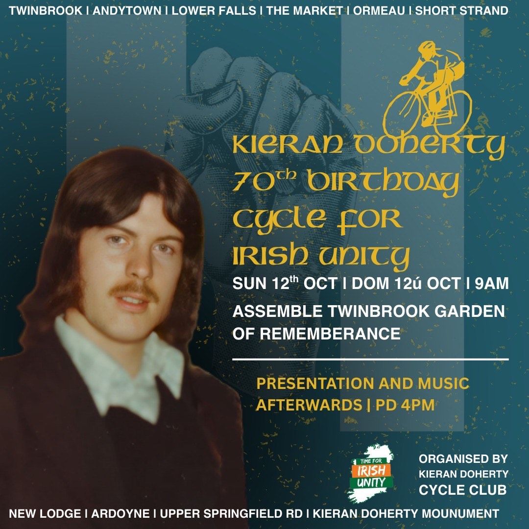 A cycle in honour of Kieran Doherty's 70th birthday