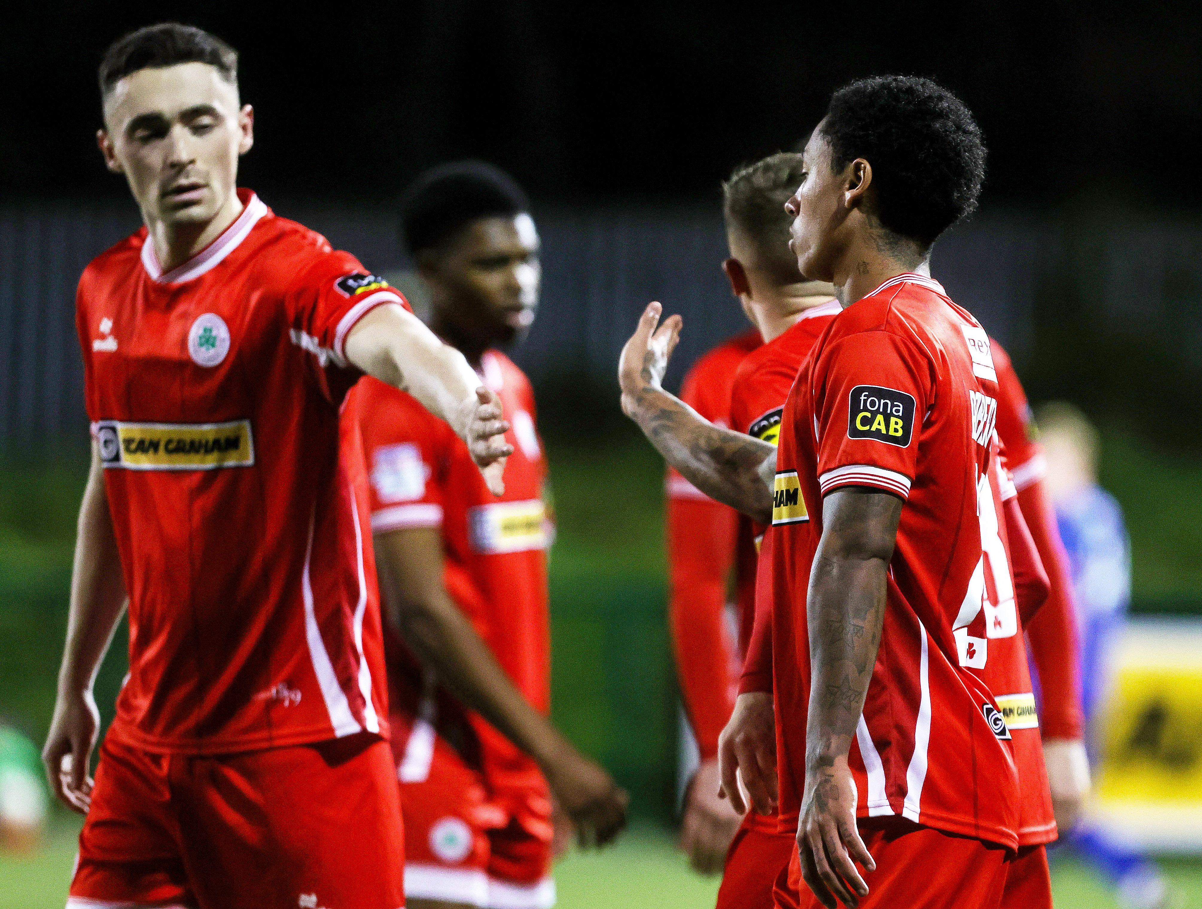 GOAL RUSH: Adebayo Fapetu celebrates scoring for the Reds