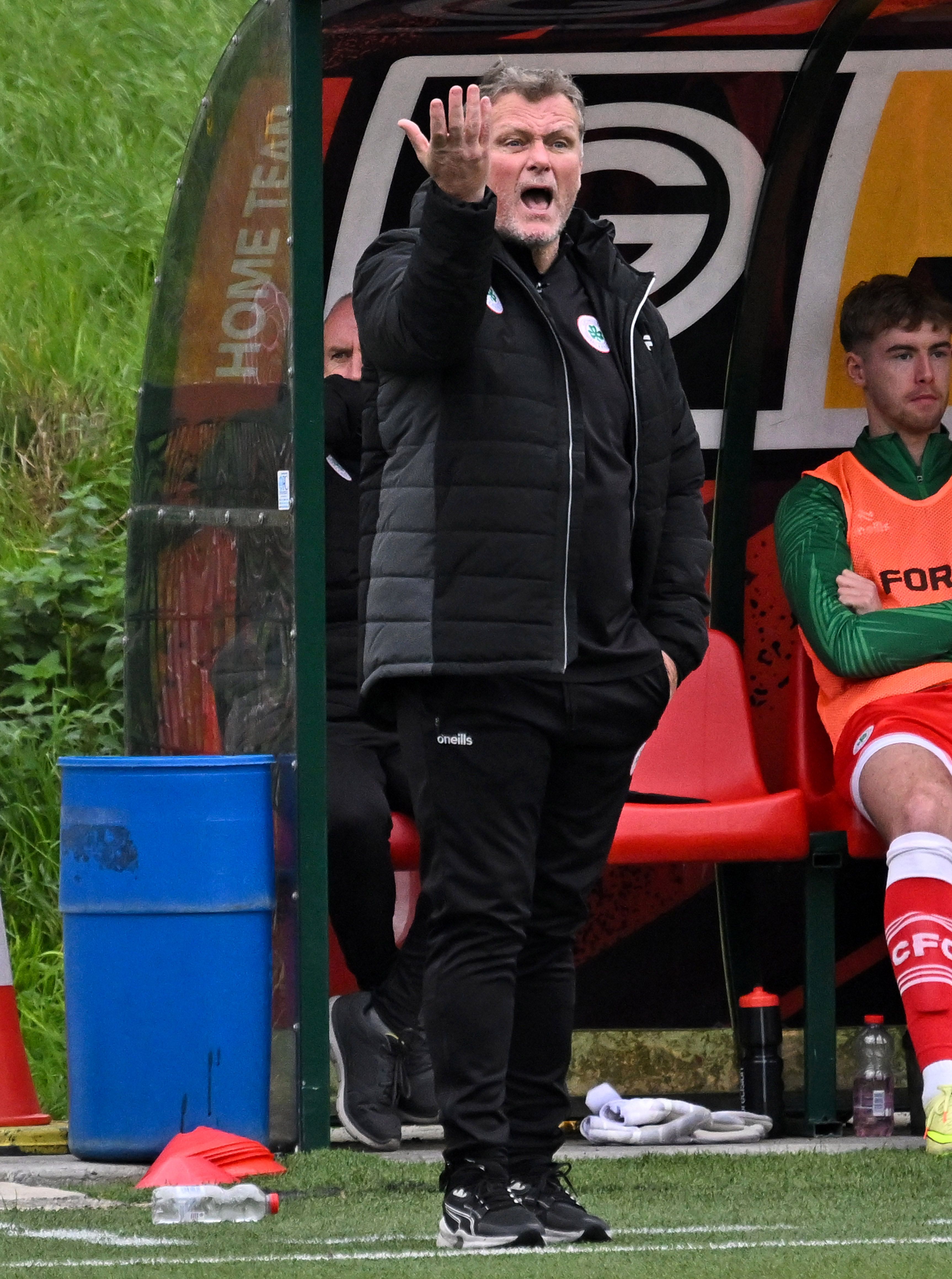 Jim Magilton cuts a frustrated figure on the touchline