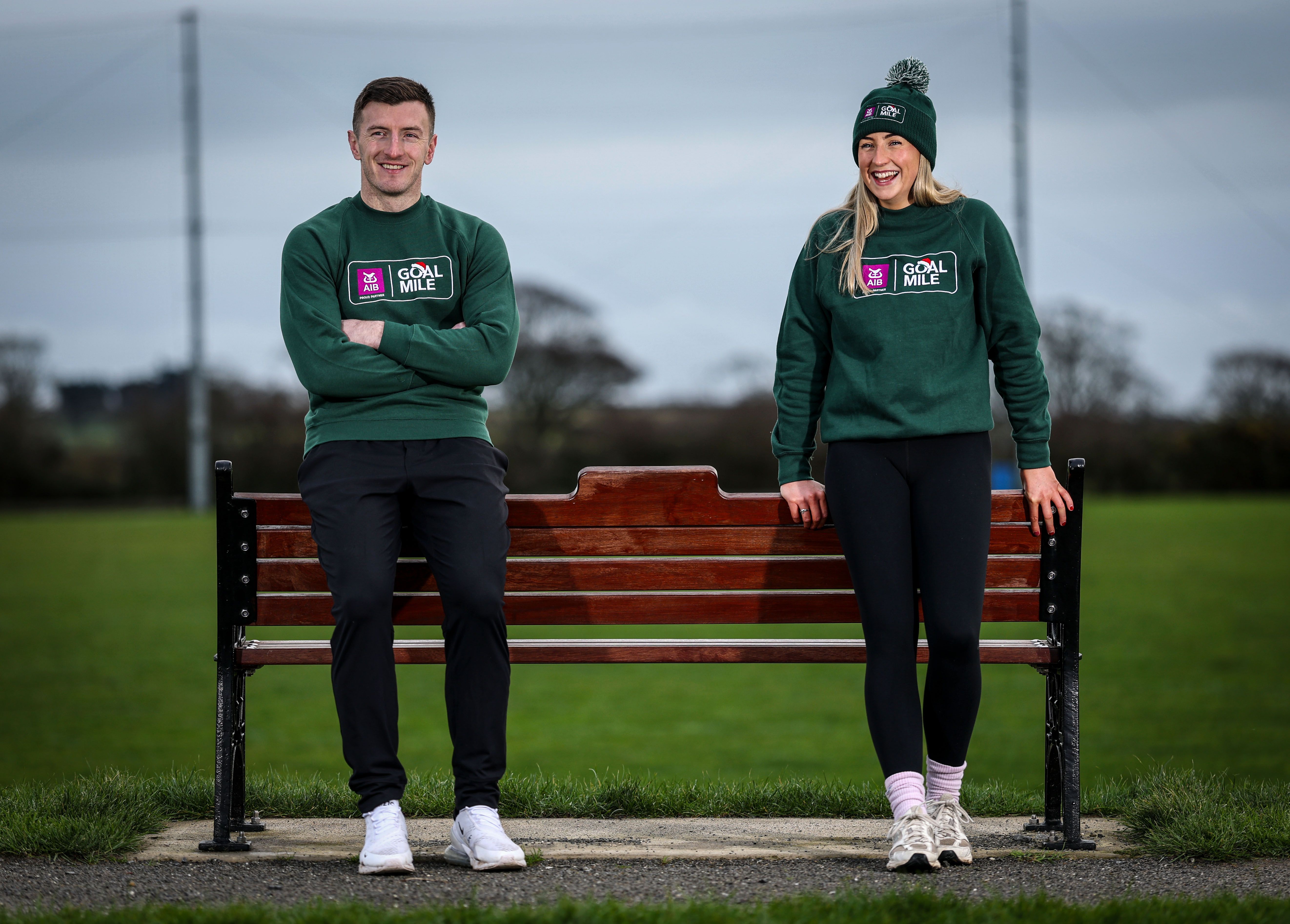 Patrick Horgan (left) and Ailbe Davoran (right) have partnered with AIB for this year's GOAL Mile 2025