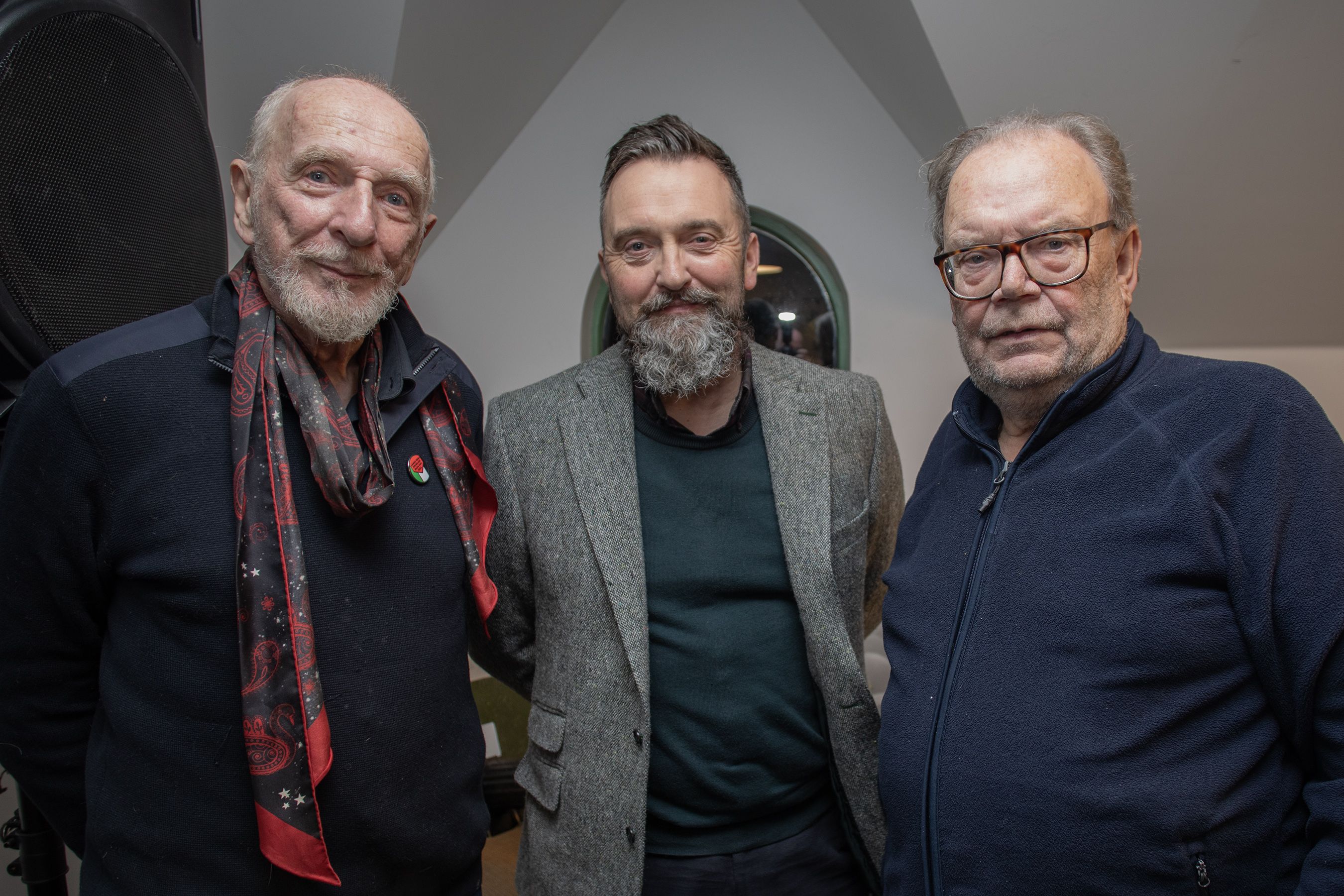 IN GOOD COMPANY: Jim Fitzpatrick with William Blair, Museums NI, and Tom Hartley