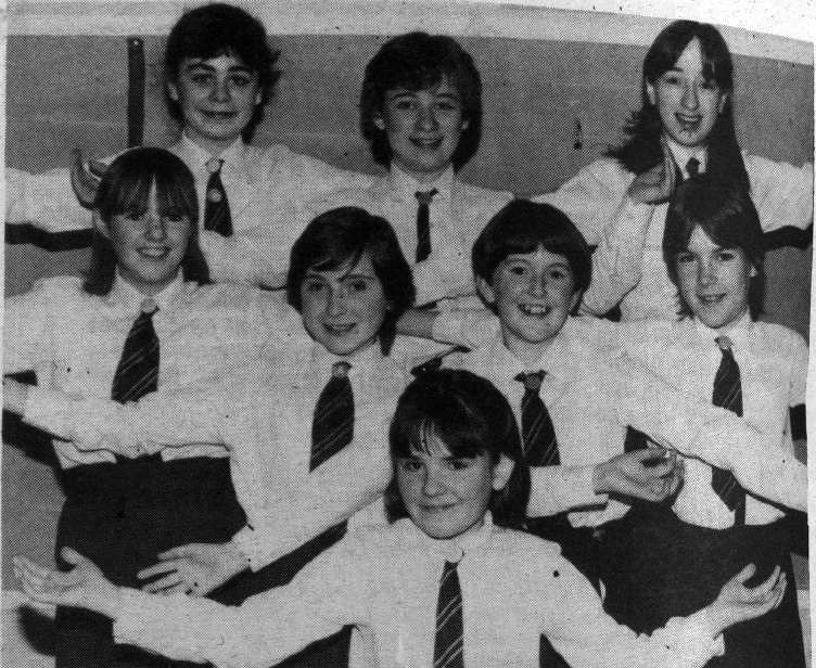 The girls from St Louise’s who were participating in the Lyric Theatre's 'Annie'. They were Geraldine Hughes, Madeline Maxwell, Katie Tomelty, Aine Mc Greevey, Anna McCullough, Gillian Hughes; Colette McGivern and Lisa Macklin