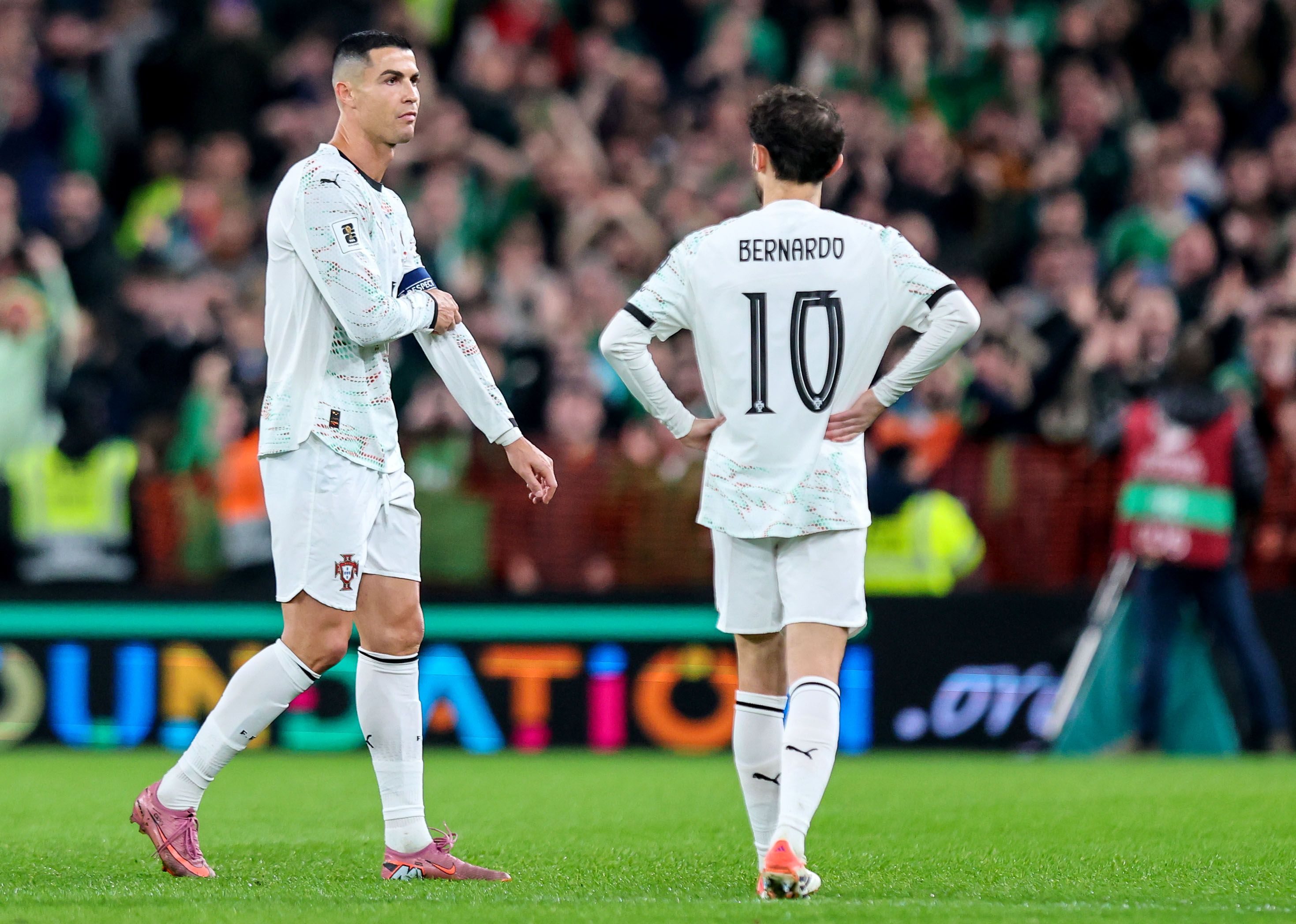 Cristiano Ronaldo was given his marching orders after elbowing Dara O'Shea