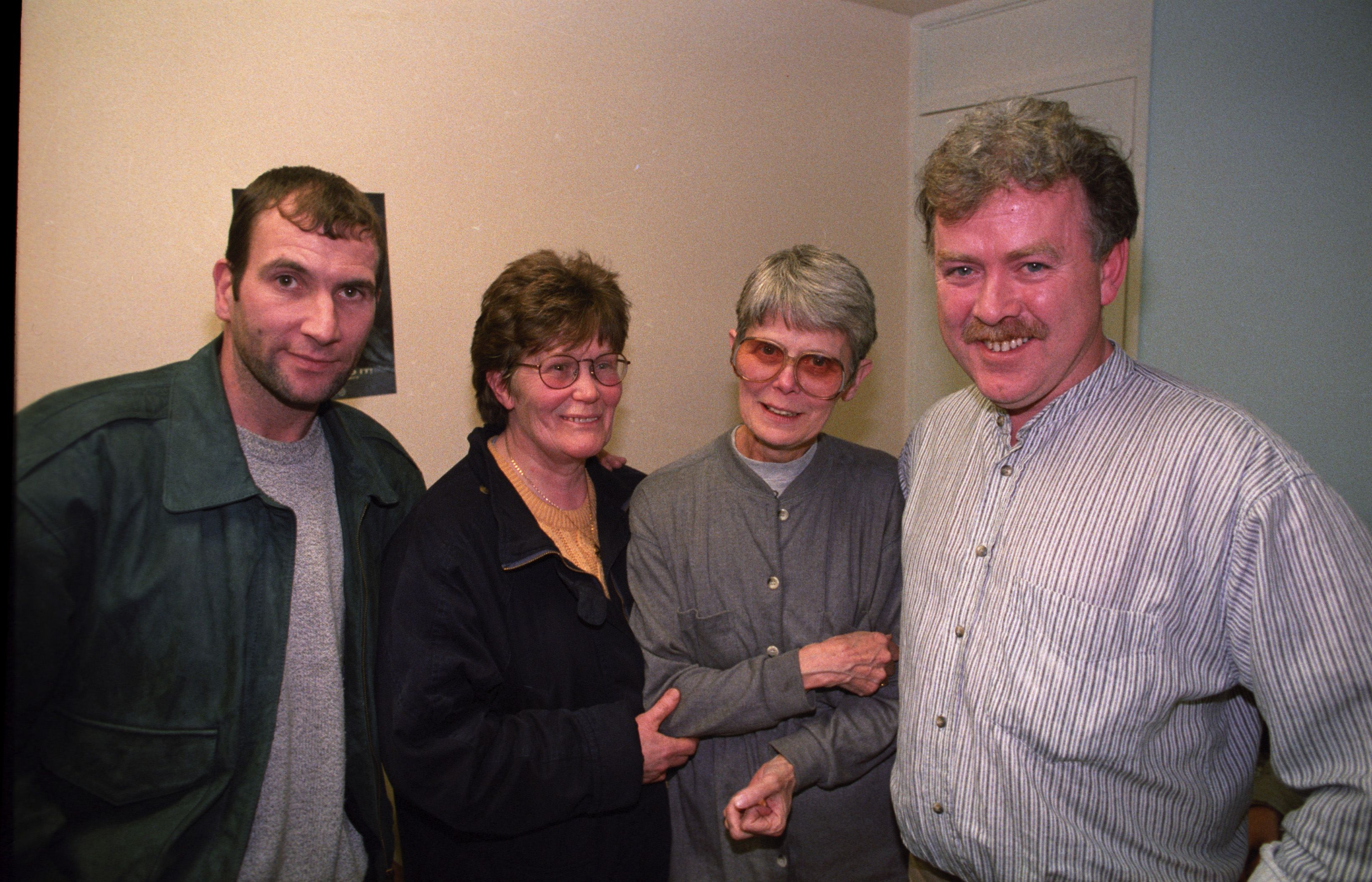 COMMUNITY ACTIVIST: Ronnie McCartney (right) at opening of Beechmount Community House with Danny Murphy, Teresa Burt and Mary Kennedy