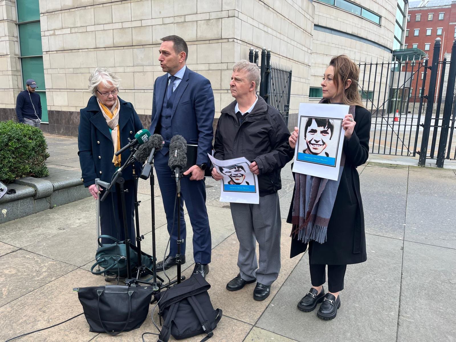 Solicitor Pádraig Ó Muirigh with Dessie's brother Ted and wife Nuala, and RFJ casework manager Irati Oliega