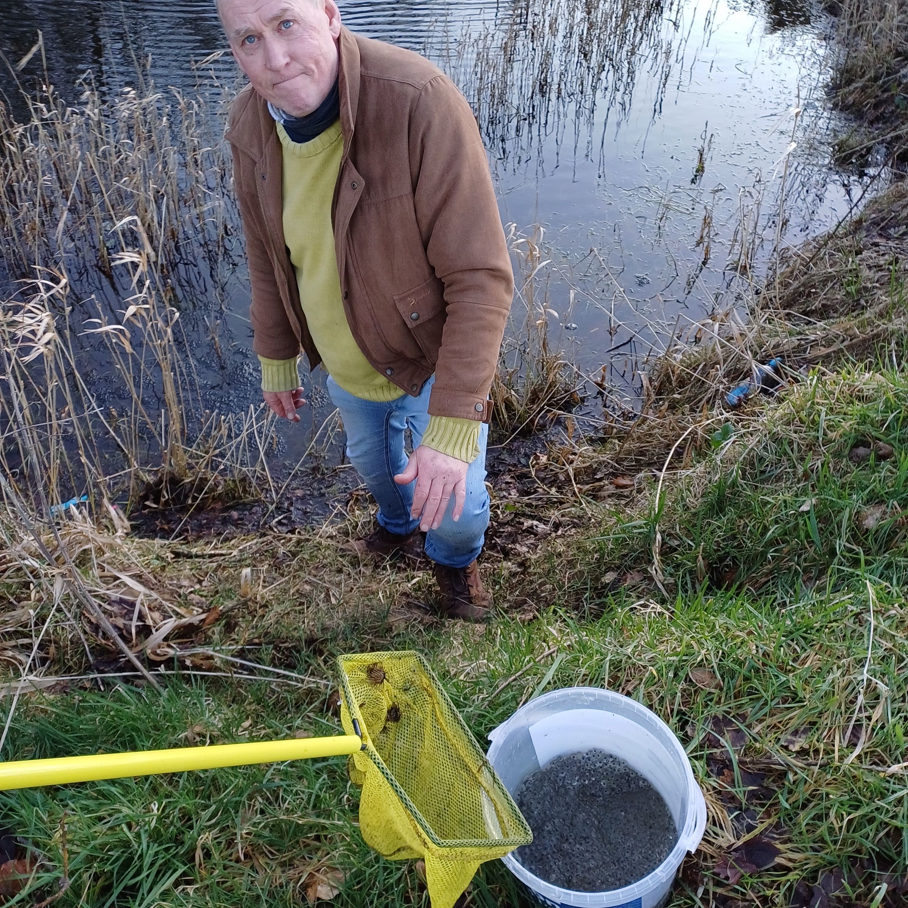 Andy Graham with his net