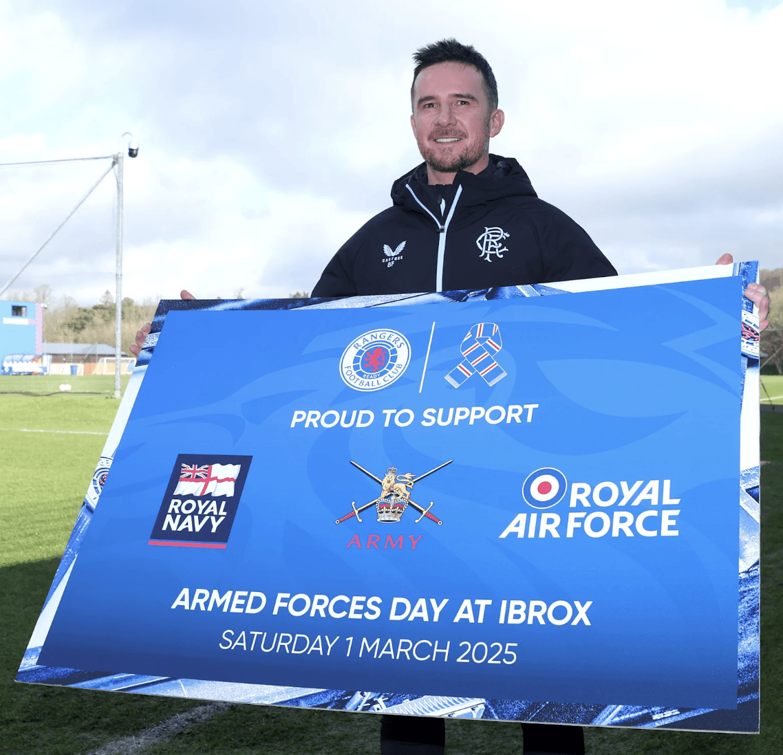THE CALM BEFORE THE STORM: Barry Ferguson promotes Armed Forces Day before the painful home defeat to Motherwell