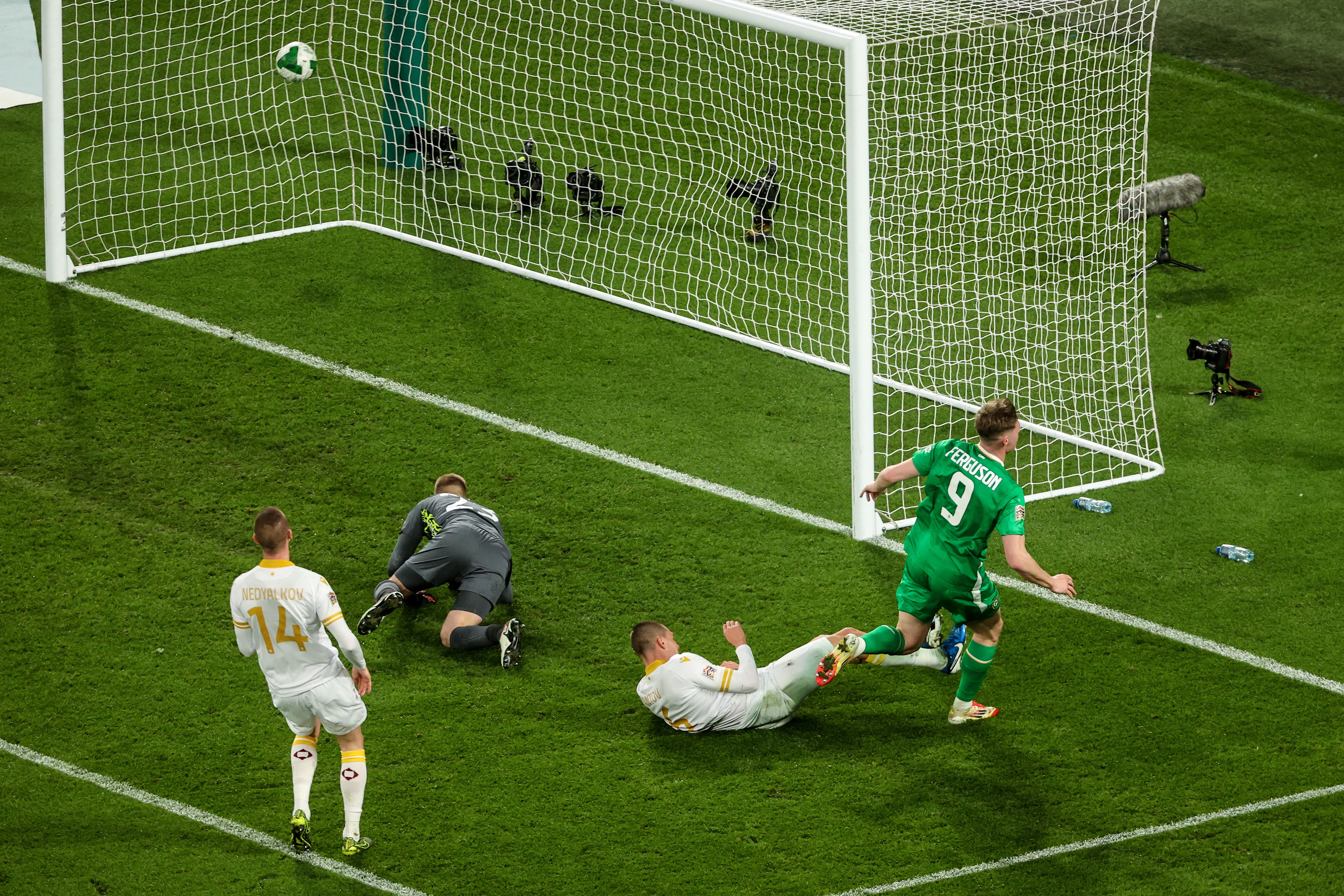 Evan Ferguson lashes home the equaliser 