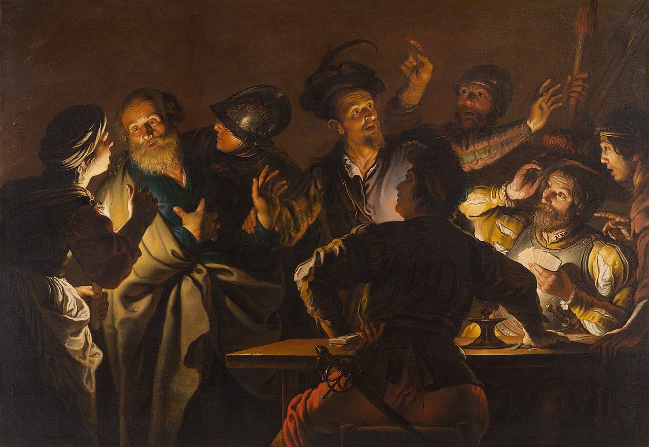 BETRAYAL: Peter denies knowing Jesus in ‘The Denial of St Peter’ (circa 1620), by Gerard Seghers (North Carolina Museum of Art)