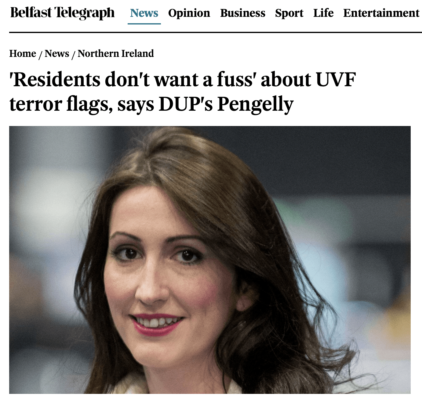 FLAG FURORE: Emma Little-Pengelly's intervention in a South Belfast lamppost furore was widely reported