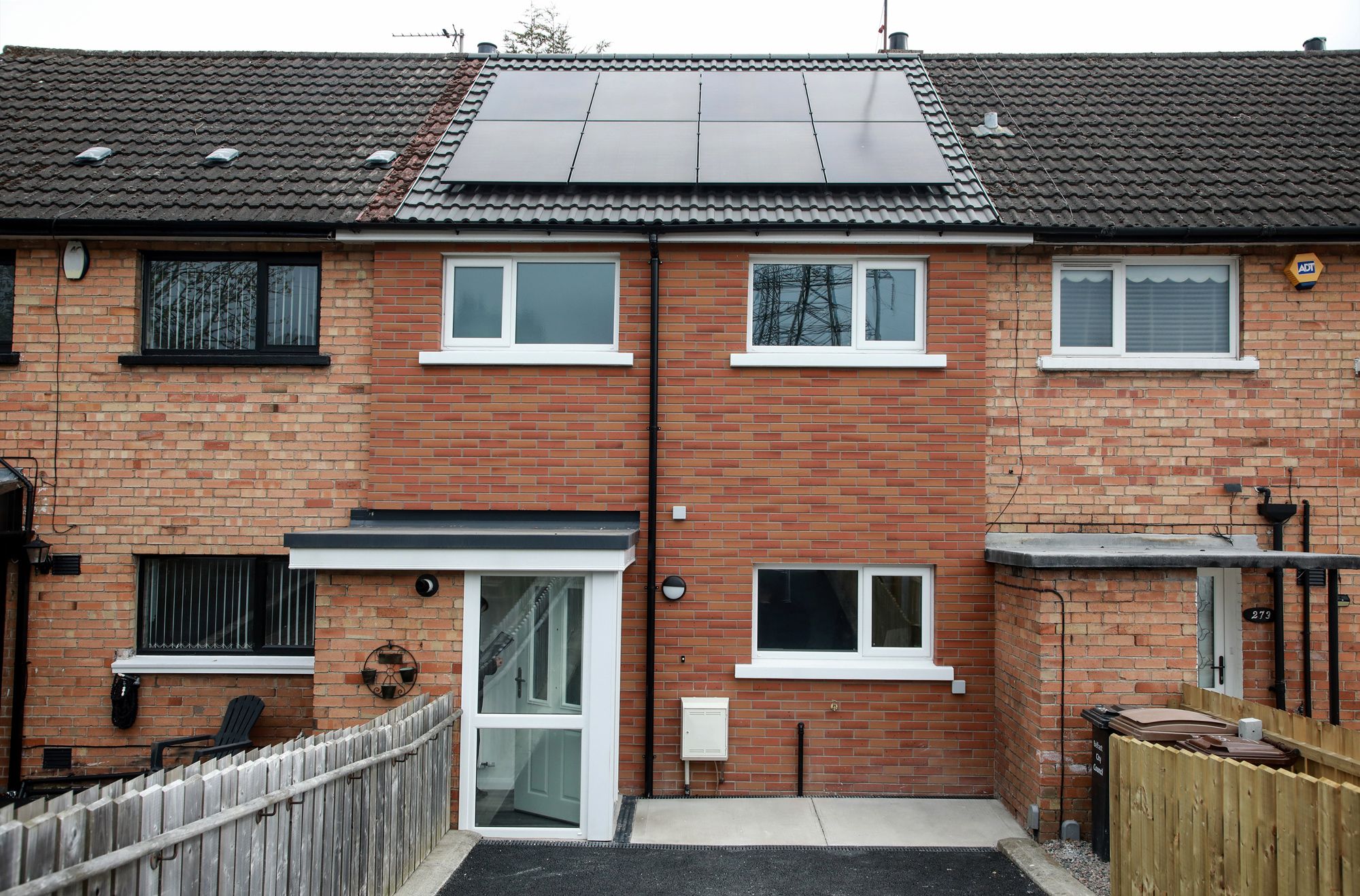 The retrofit included triple-glazed windows as well as solar PV panels to increase the efficiency of the homes
