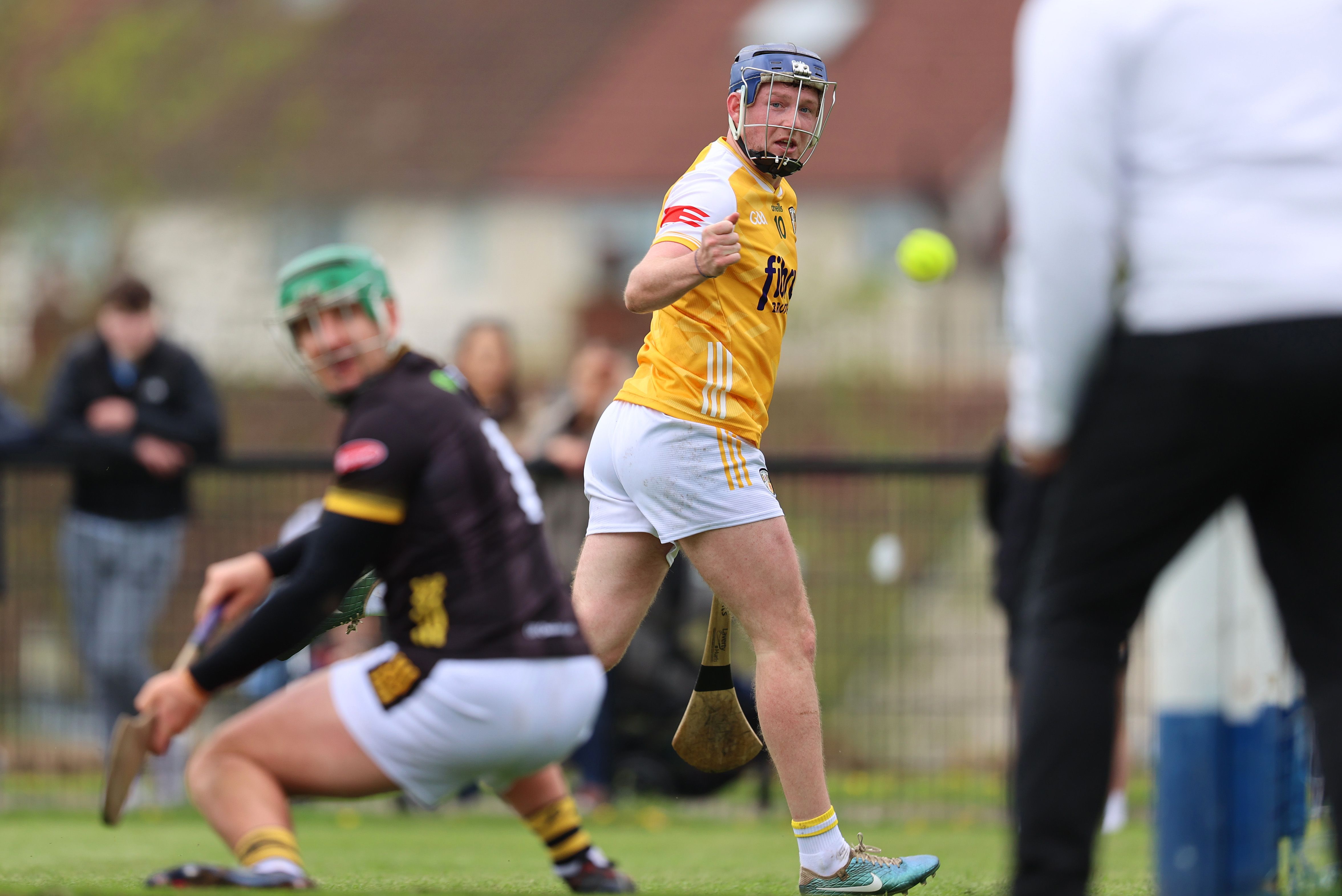 Keelan Molloy beats Eoin Murphy for Antrim's second goal