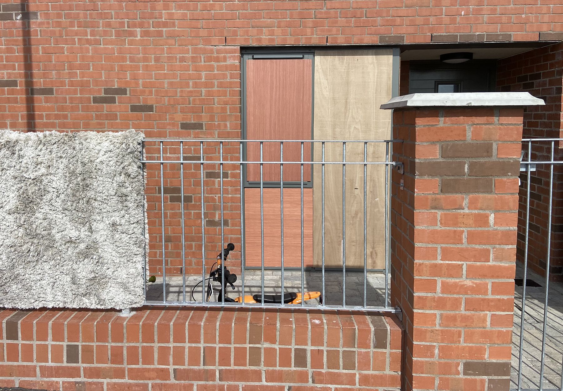 Boarded up windows in Annalee Street in North Belfast this morning