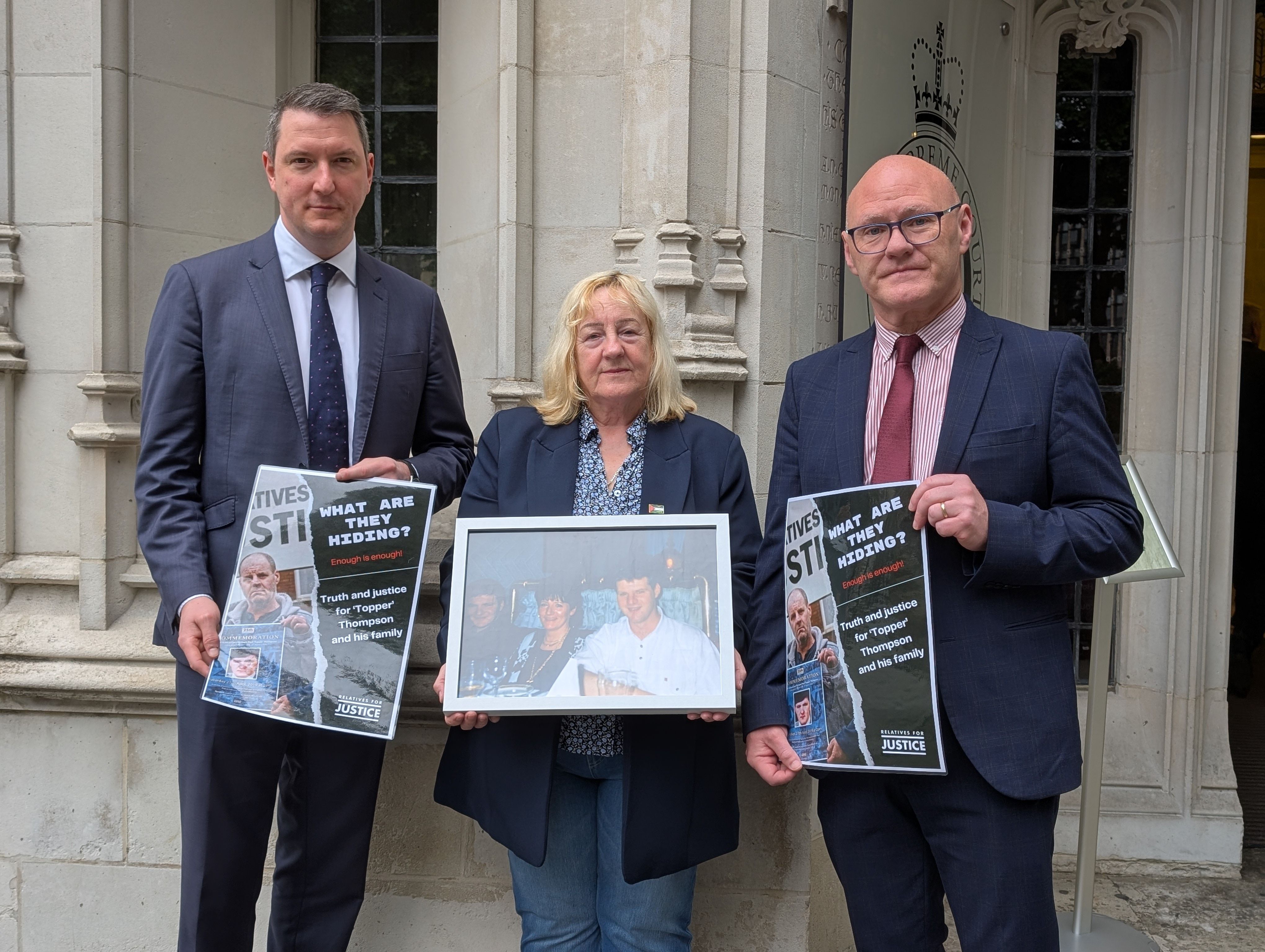 John Finucane MP and Paul Maskey MP with Briege Wright
