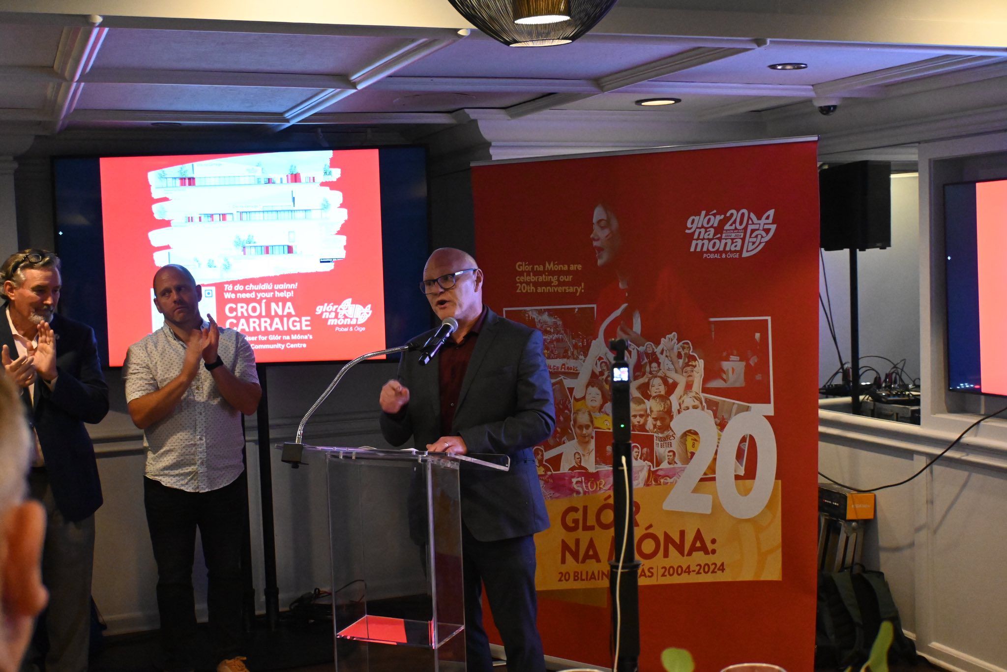 West Belfast MP Paul Maskey speaking at the event in New York