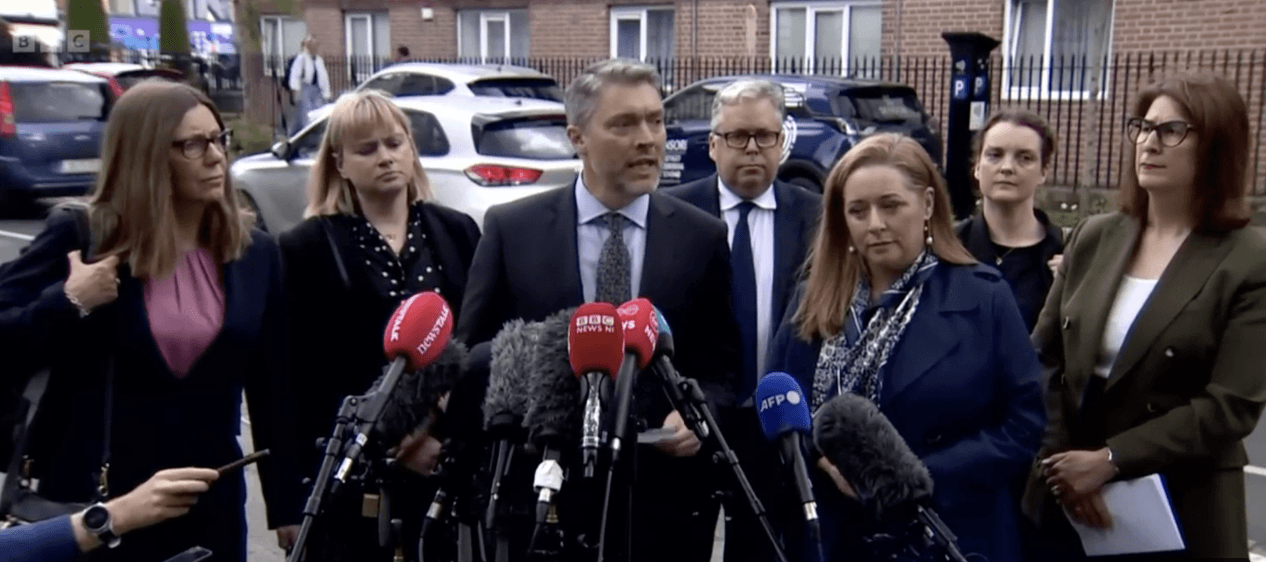 POST MORTEM: The BBCNI team speaking to the media outside the Four Courts