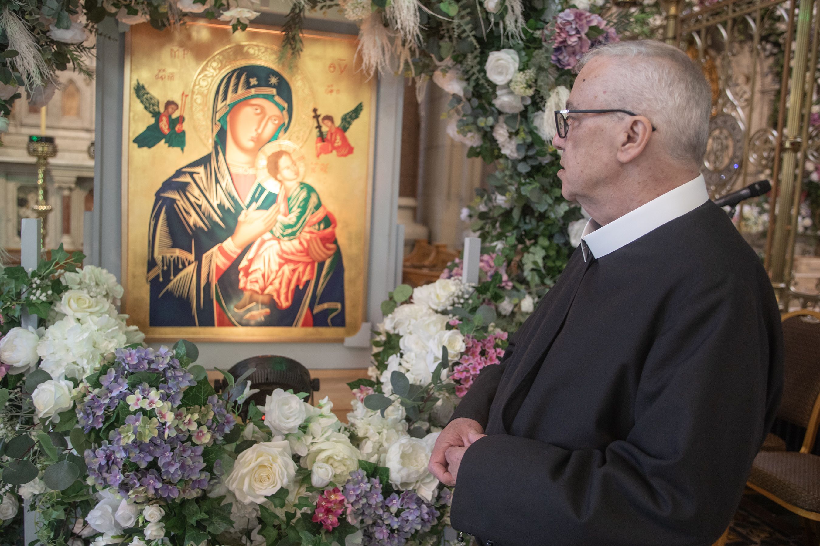 Fr Brendan Kelly at the first day of the Novena