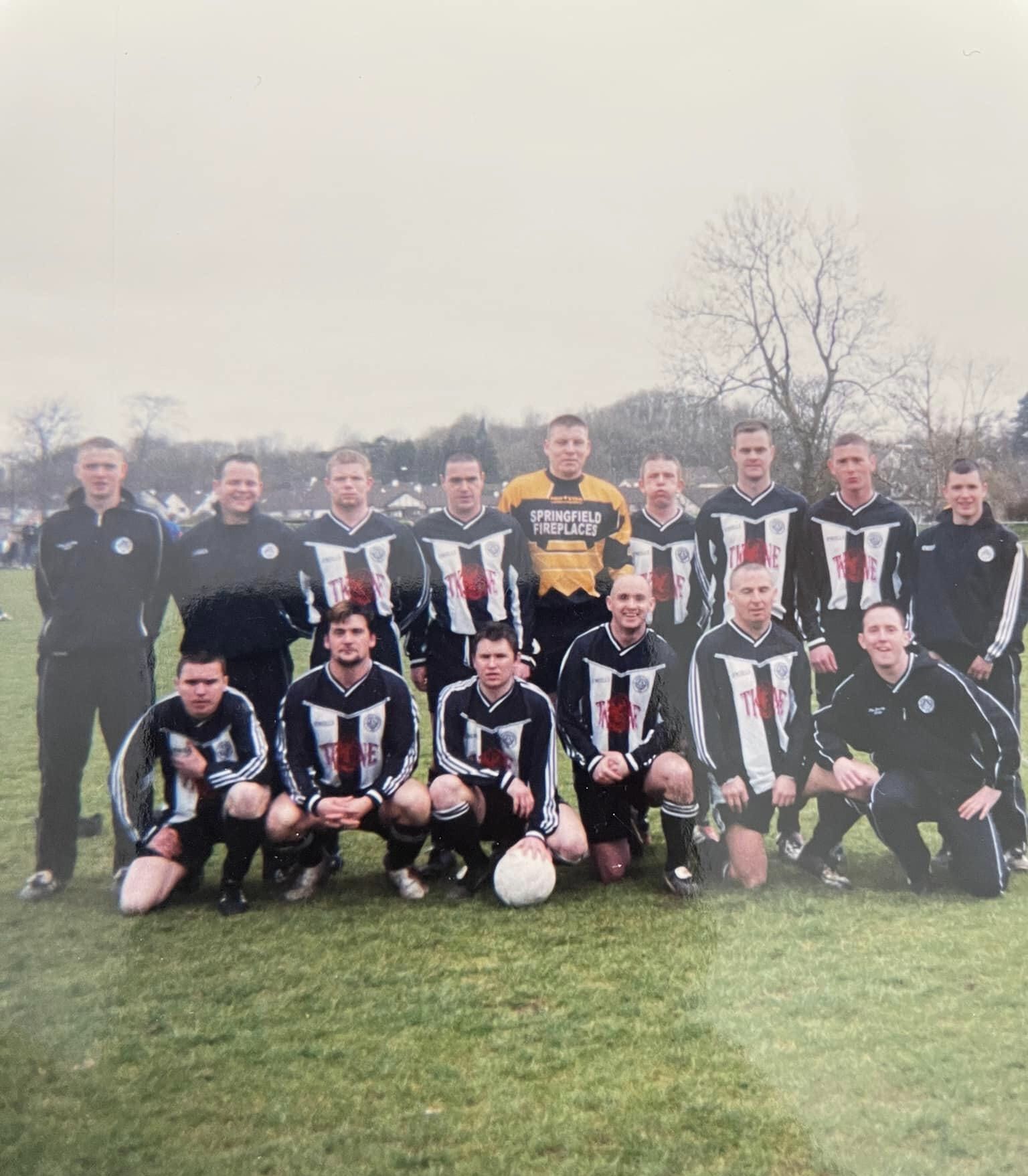 BLEEDING BLACK AND WHITE: The author, front left, with Oliver Plunkett F.C.